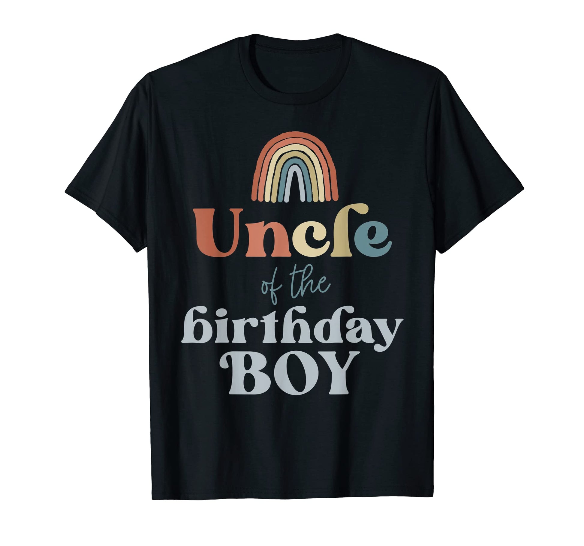 Mens Uncle Birthday Boho Rainbow T-Shirt - Aesthetic Graphic for Adults - T-Shirt, Sweatshirt, Hoodie