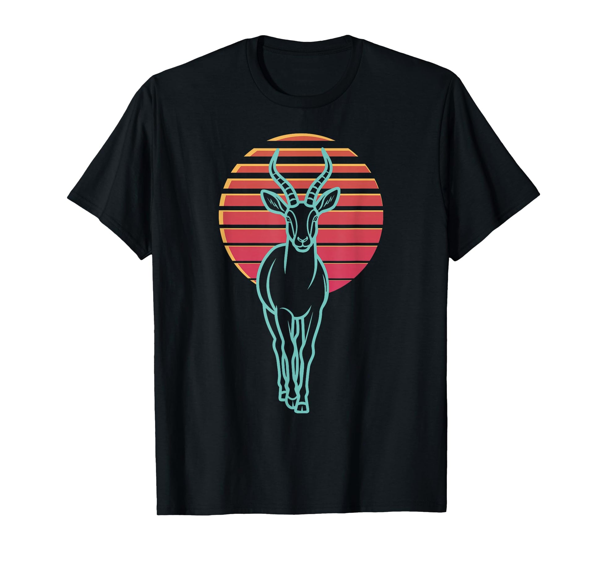Antelope Lover Animal Synthwave 80S T-Shirt - Fun Novelty Design Men Women - T-Shirt, Sweatshirt, Hoodie