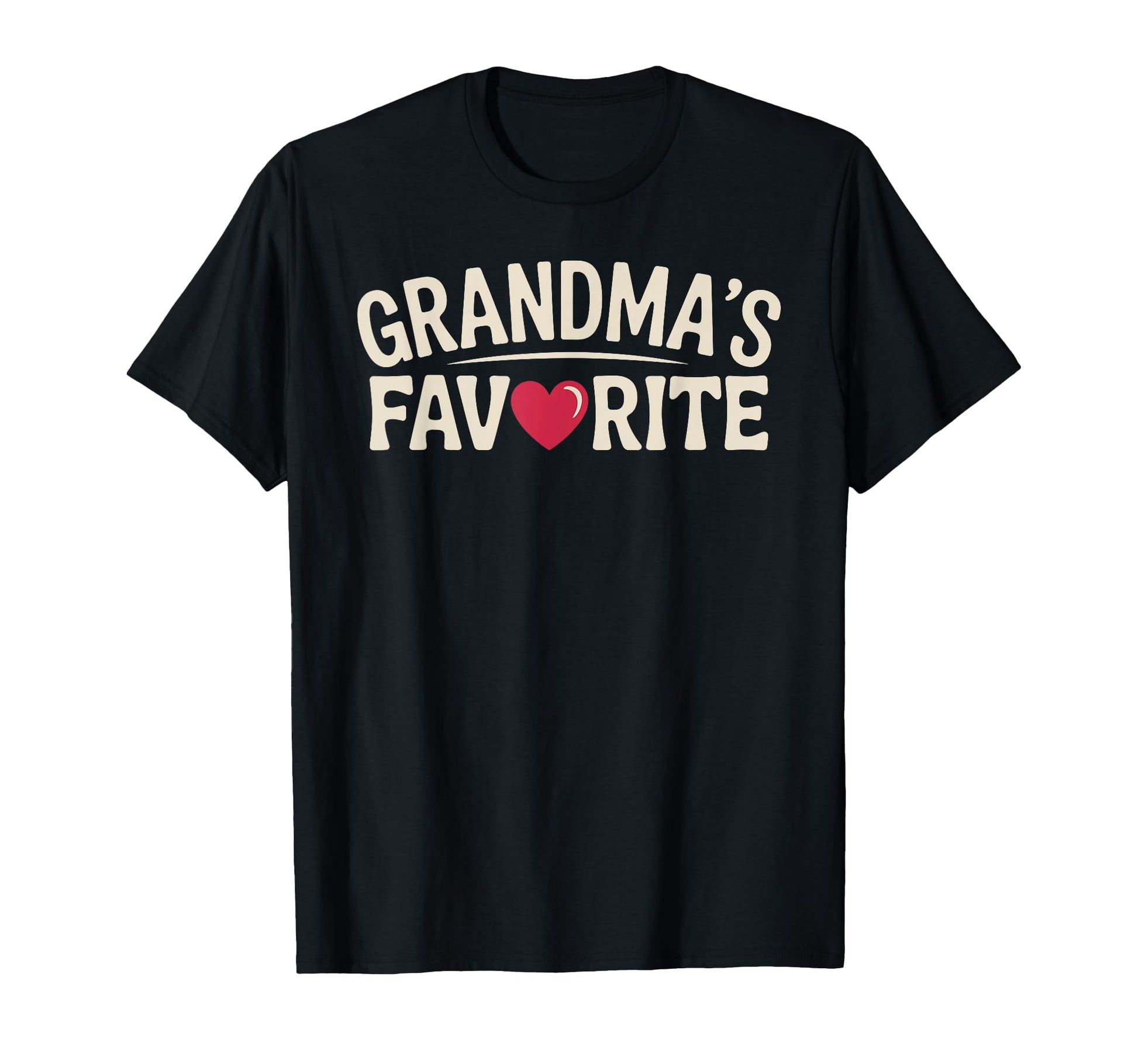 Grandmas Favorite Typography Heart Fun T-Shirt - Streetwear Style Unisex - T-Shirt, Sweatshirt, Hoodie