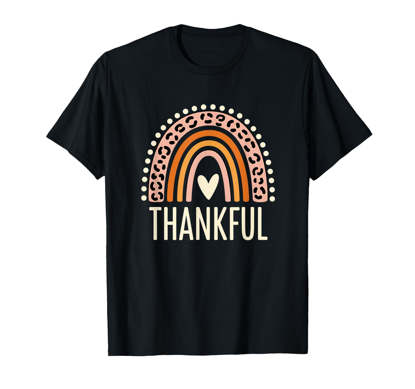 Boho Rainbow Thankful Autumn Thanksgiving T-Shirt - Graphic Print Unisex - T-Shirt, Sweatshirt, Hoodie