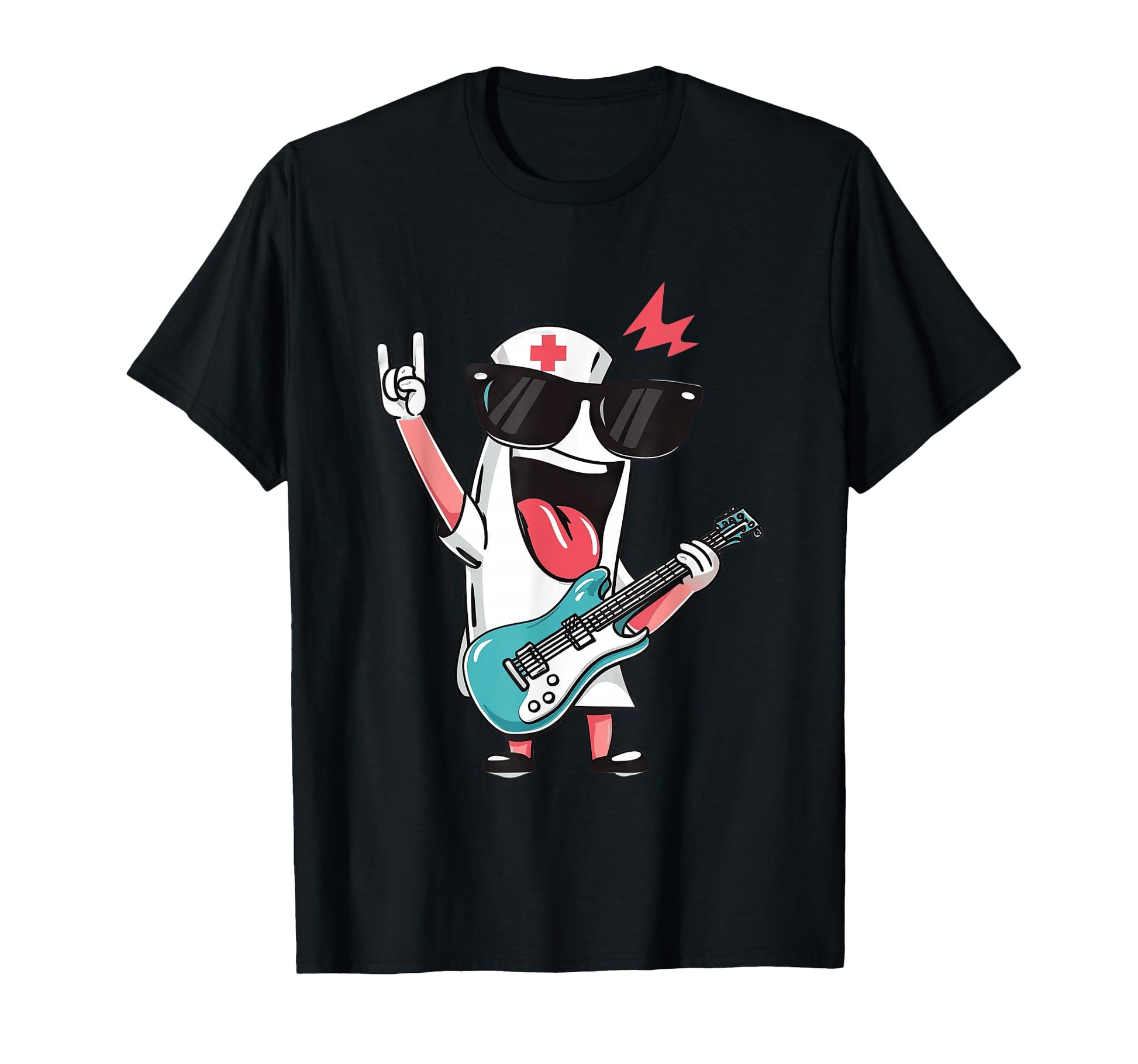 Funny Nurse Rock Music Guitar T-Shirt - Unique Graphic Men Women - T-Shirt, Sweatshirt, Hoodie