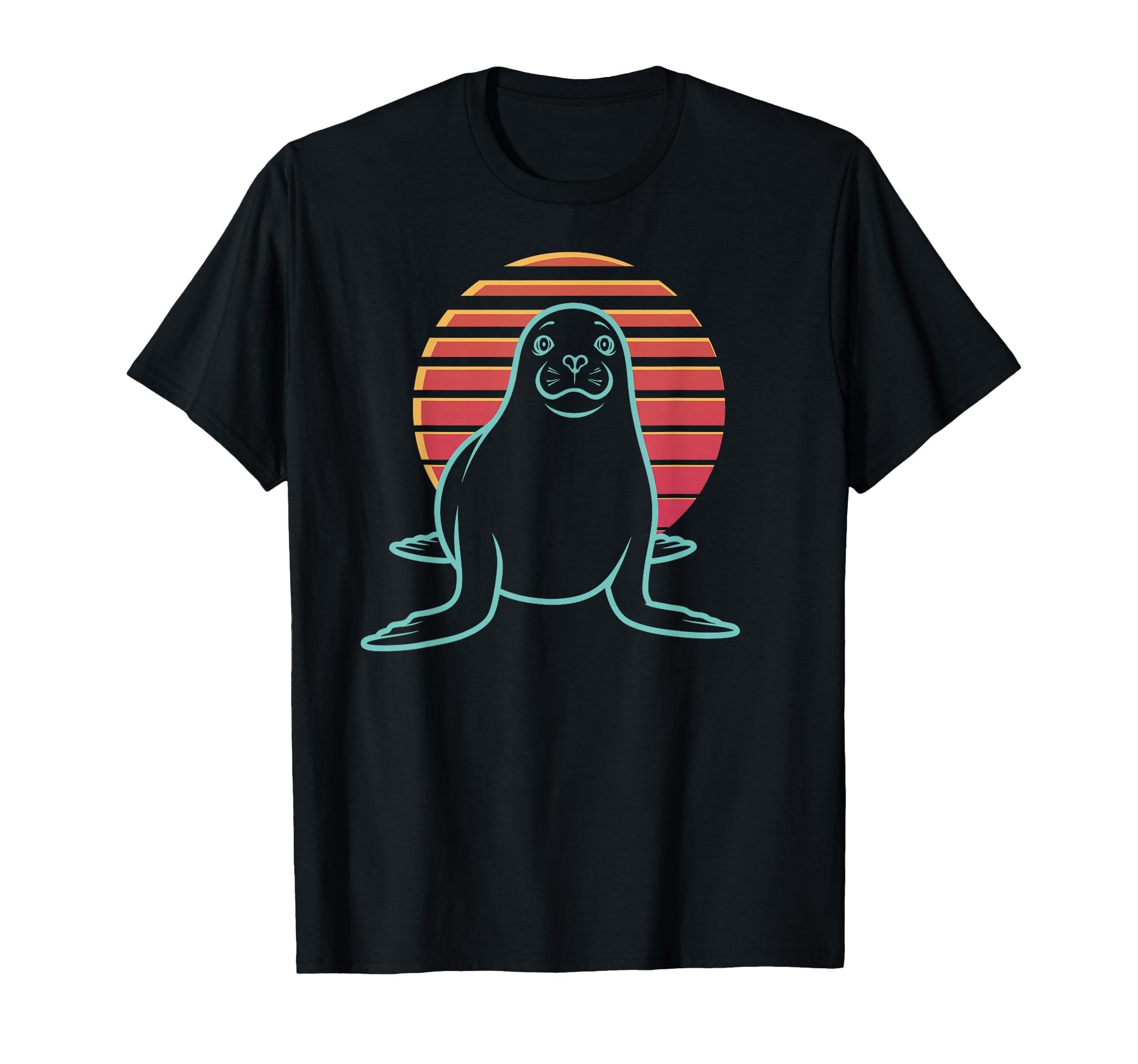 Seal Lover Animal Synthwave 80S T-Shirt - Casual Everyday Wear Men Women - T-Shirt, Sweatshirt, Hoodie