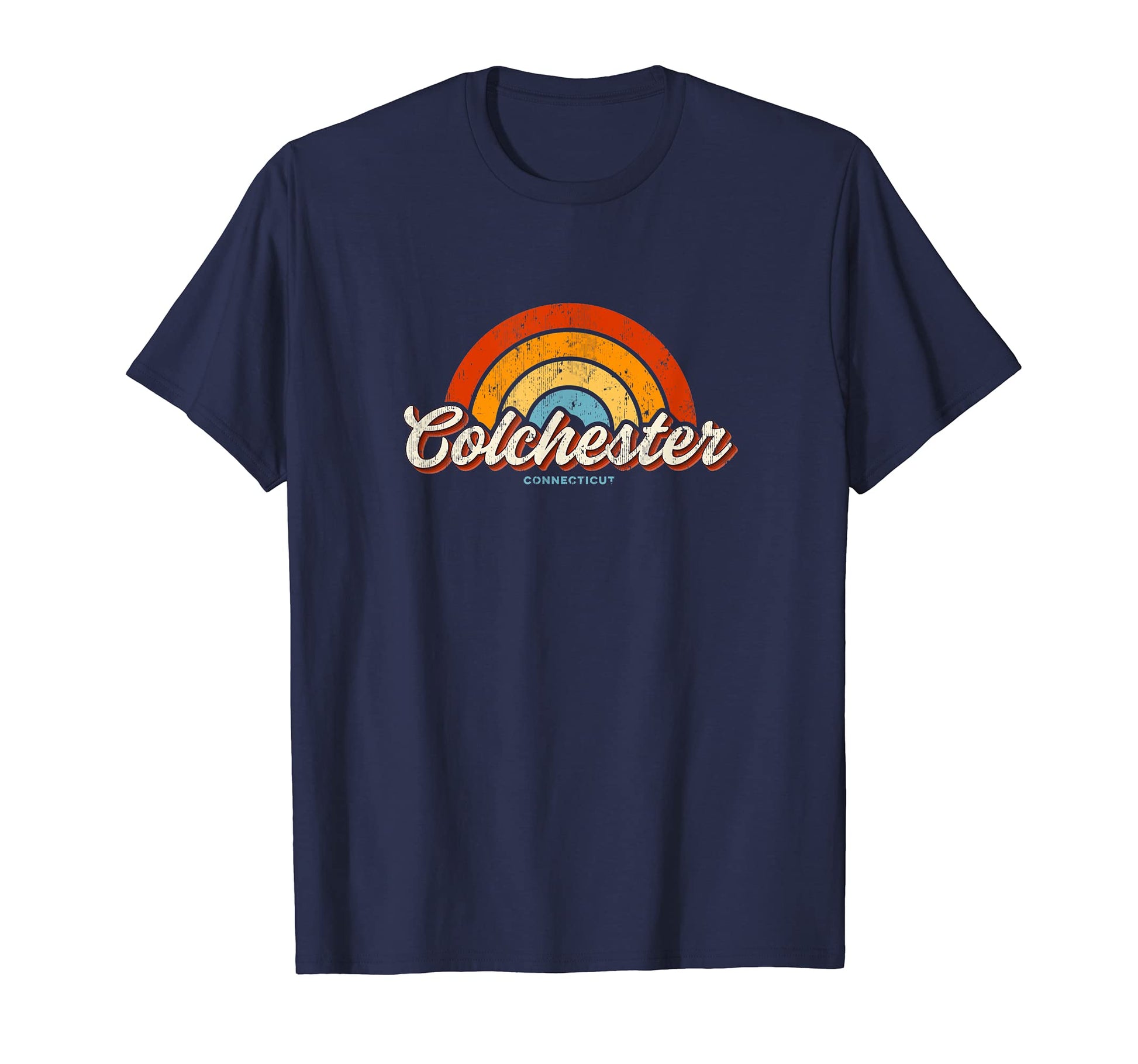 Colchester Connecticut Ct Rainbow 70S T-Shirt - Custom Art Print Men Women - T-Shirt, Sweatshirt, Hoodie