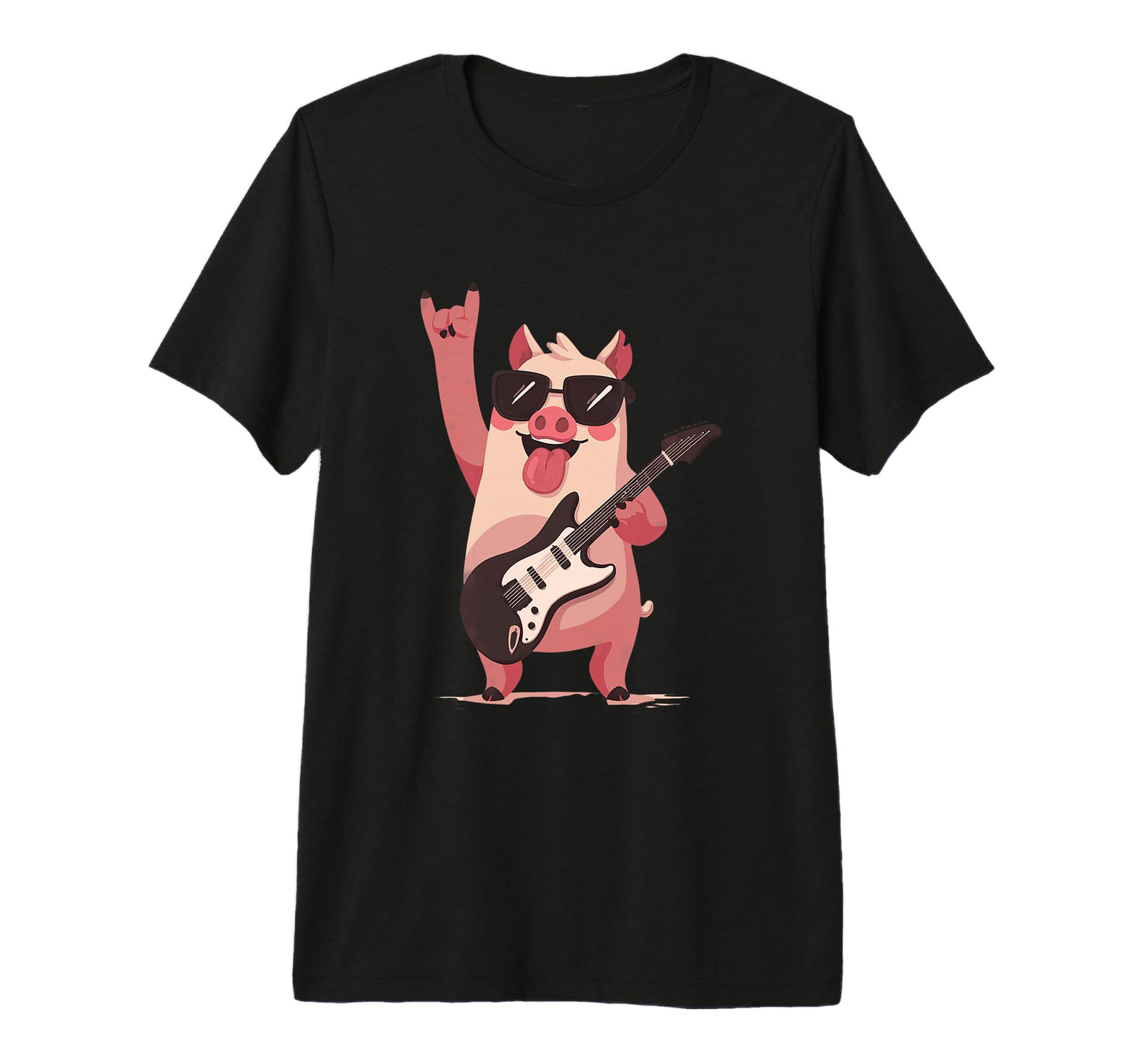 Rock Pig Funny Animal Guitar Player T-Shirt - Fun Novelty Design Men Women - T-Shirt, Sweatshirt, Hoodie