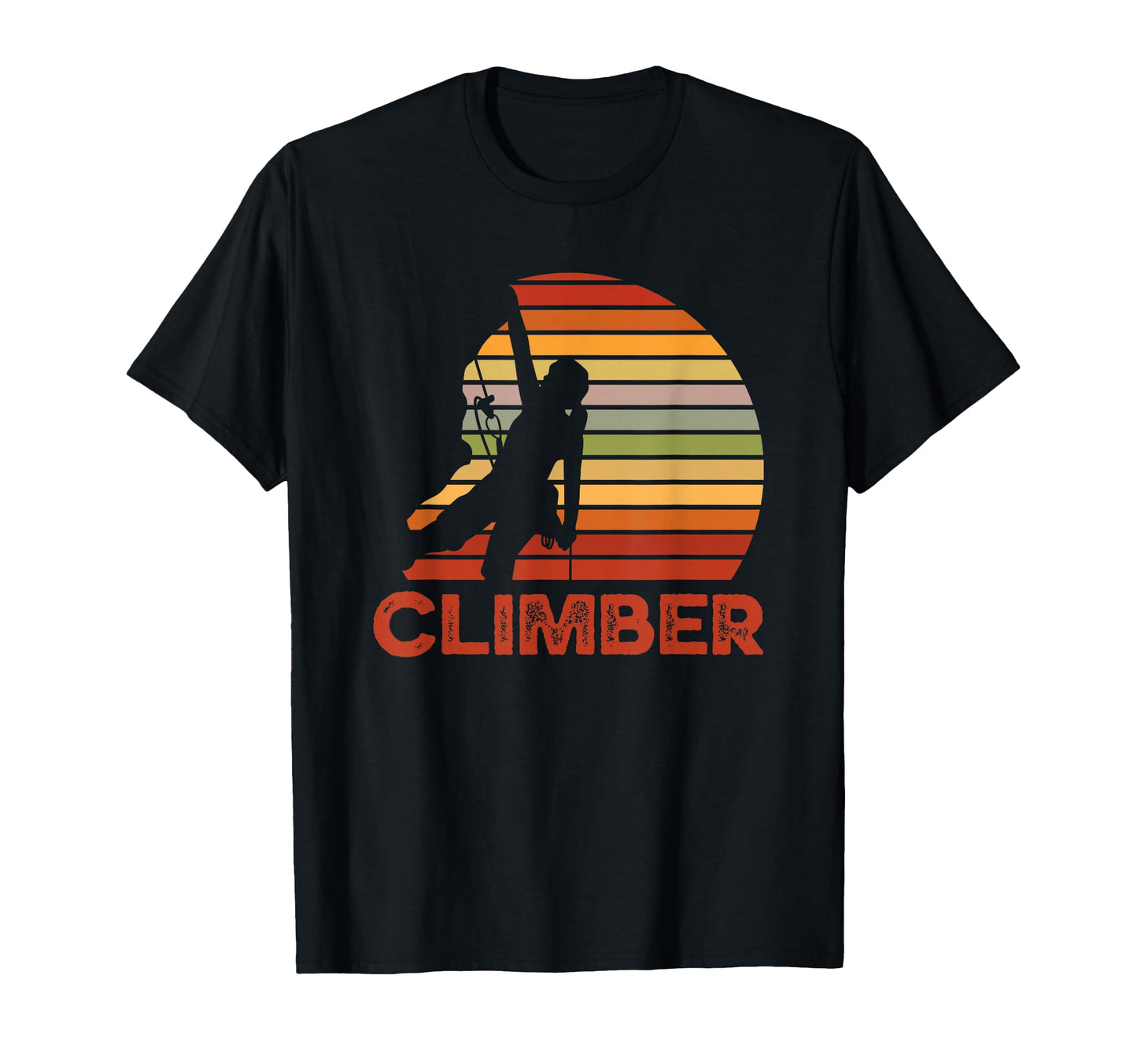 Sunset Rock Climber Silhouette T-Shirt - Custom Art Print Men Women - T-Shirt, Sweatshirt, Hoodie