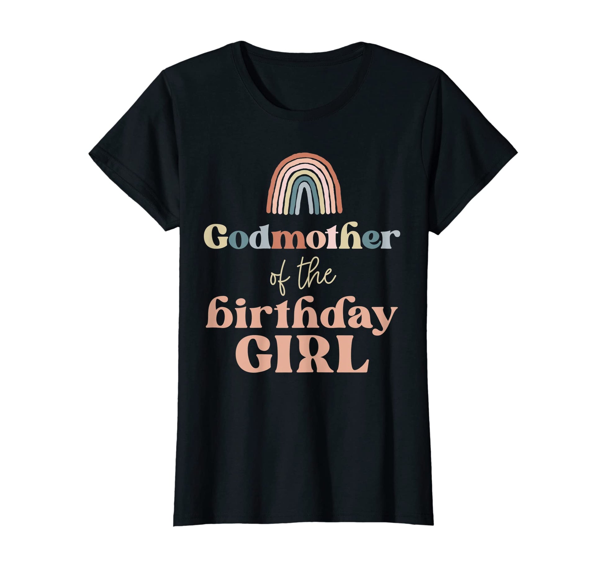 Womens Godmother Birthday Boho Rainbow T-Shirt - Trendy Graphic Unisex - T-Shirt, Sweatshirt, Hoodie