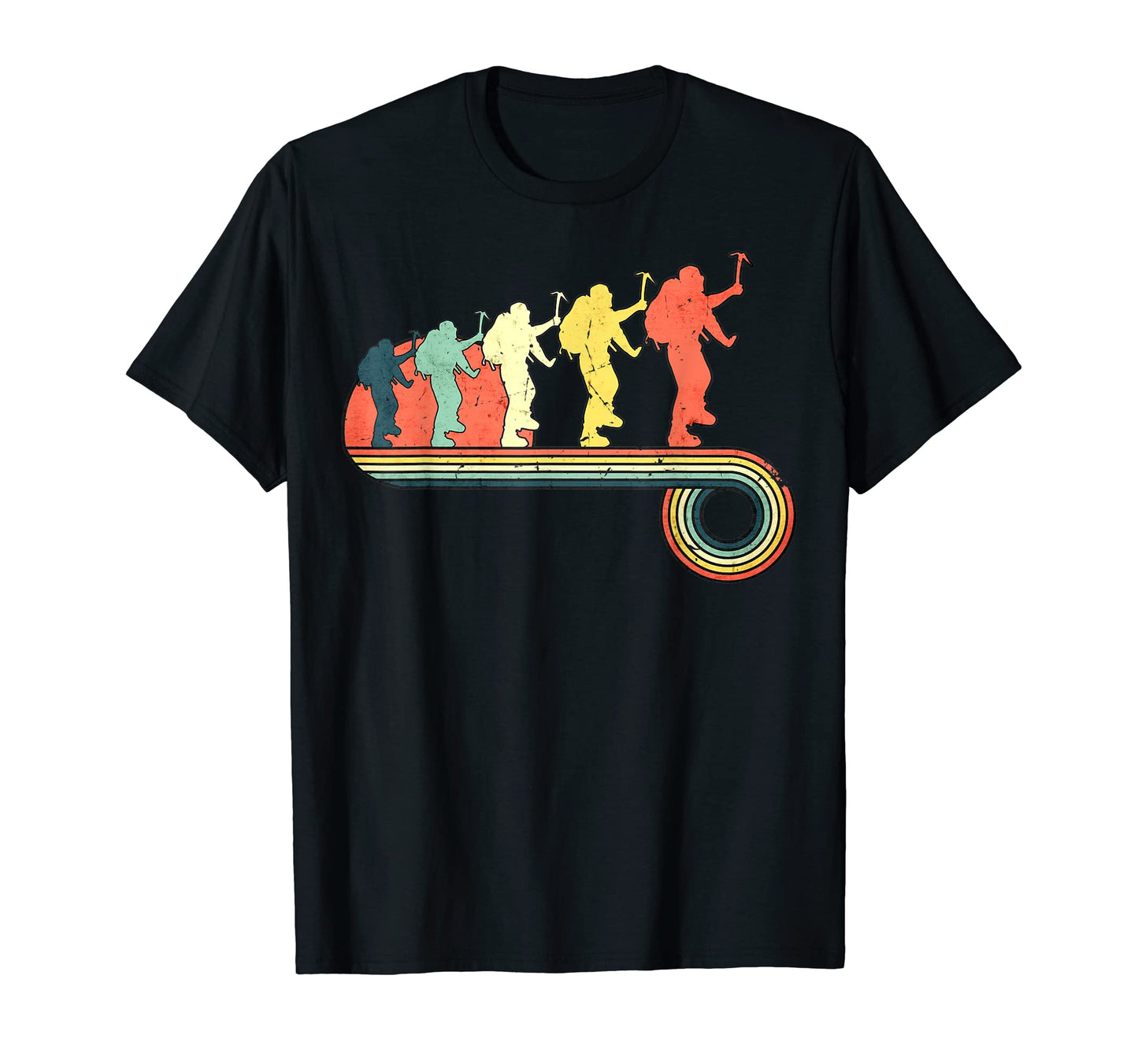 Mountain Climbing Sunset Rainbow T-Shirt - Graphic Print Unisex - T-Shirt, Sweatshirt, Hoodie