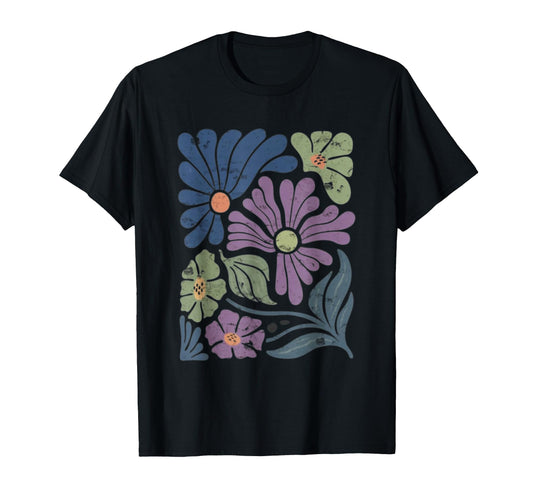 Boho Wildflower Distressed Flower T-Shirt - Custom Art Print Men Women - T-Shirt, Sweatshirt, Hoodie