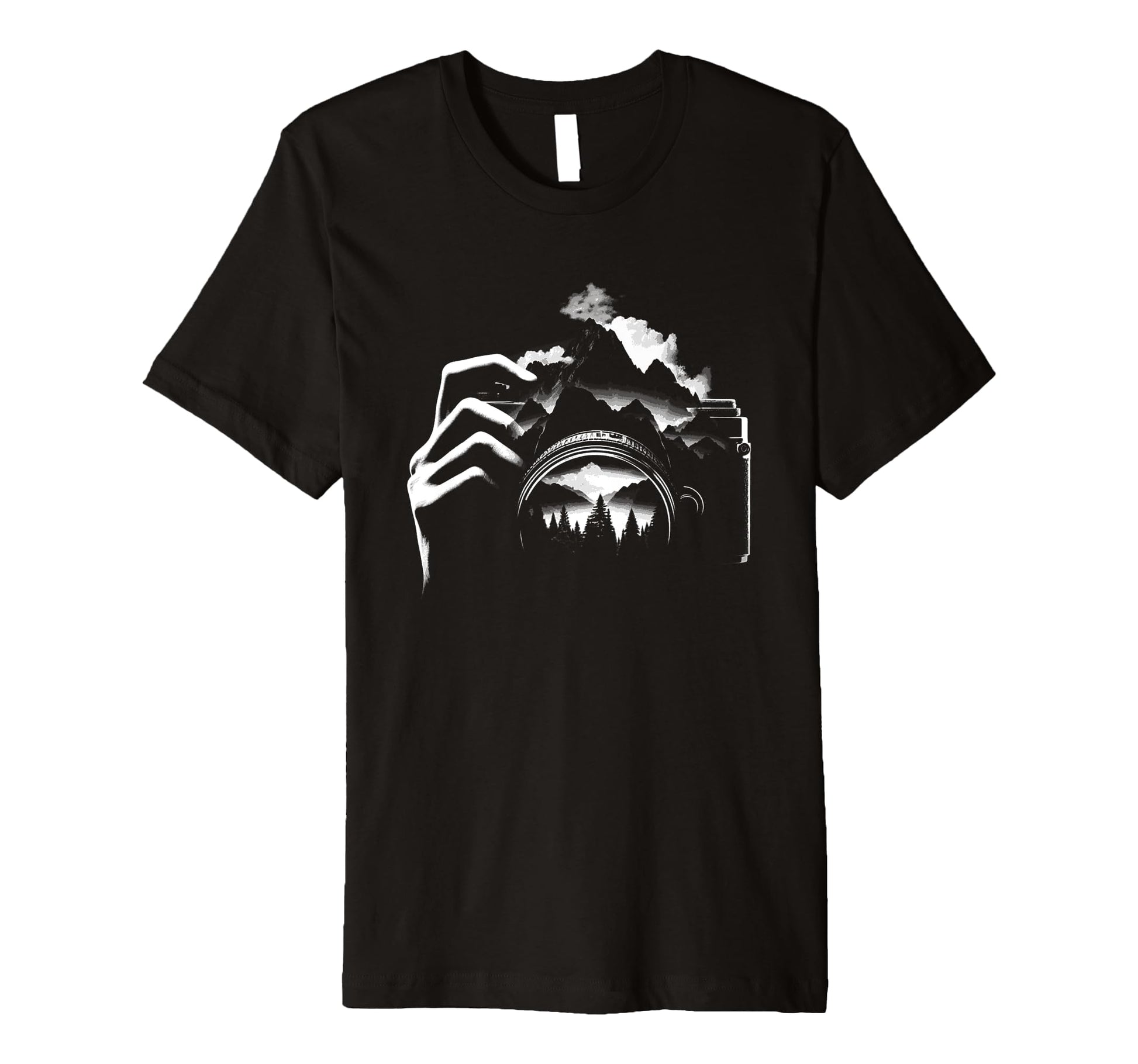 Camera Forest Illustration Nature T-Shirt - Casual Everyday Wear Unisex - T-Shirt, Sweatshirt, Hoodie