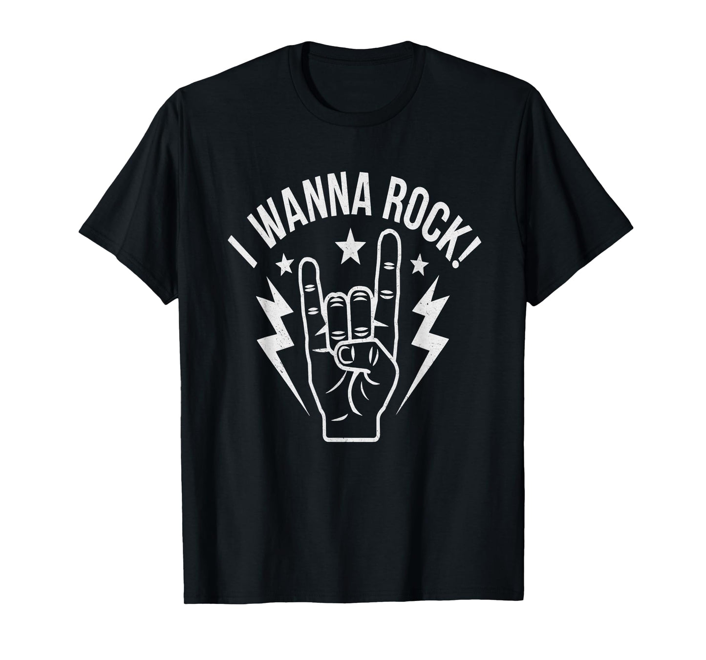 I Wanna Rock Hand Sign Stars And T-Shirt - Custom Art Print Men Women - T-Shirt, Sweatshirt, Hoodie