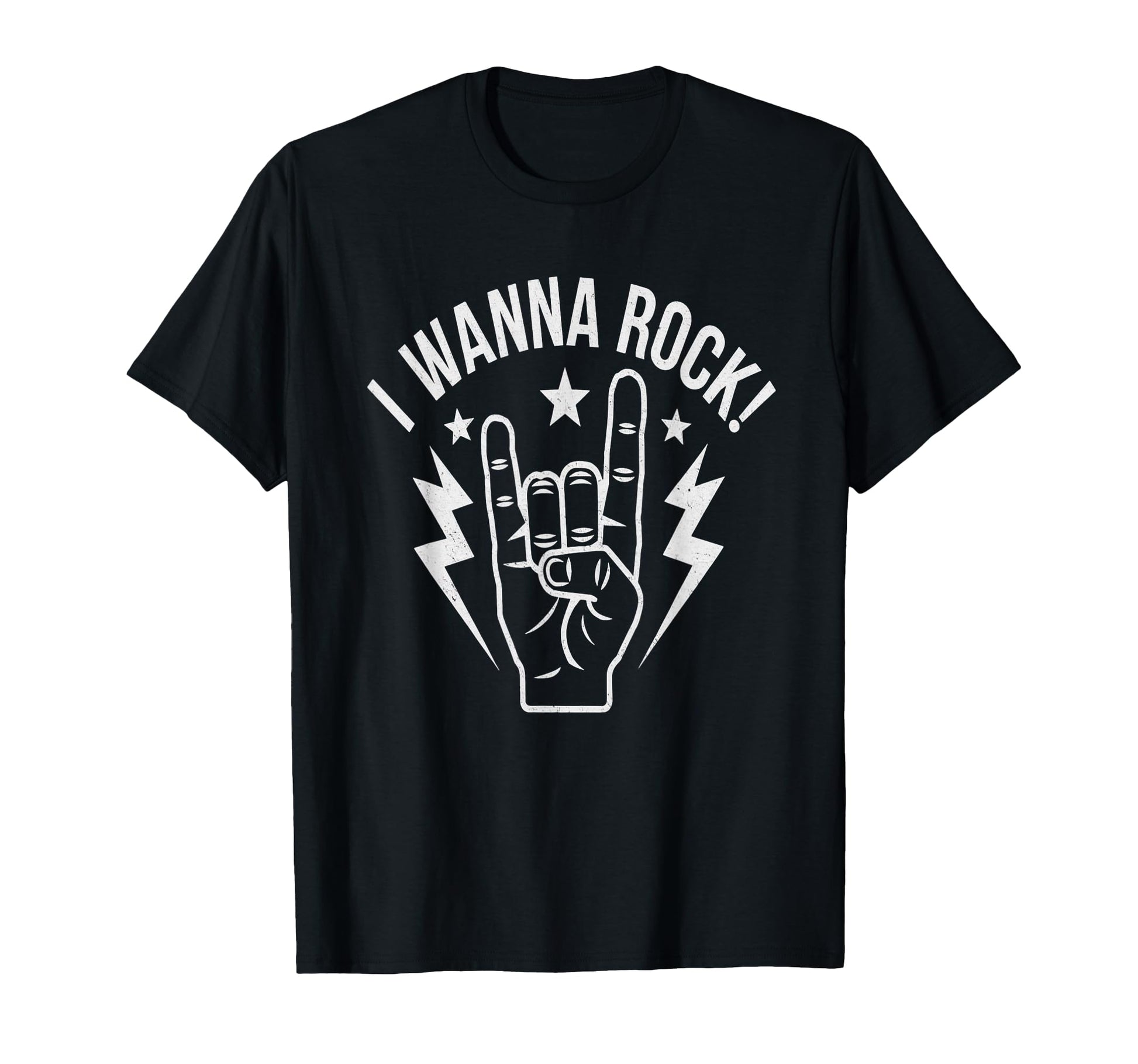 I Wanna Rock Hand Sign Stars And T-Shirt - Custom Art Print Men Women - T-Shirt, Sweatshirt, Hoodie