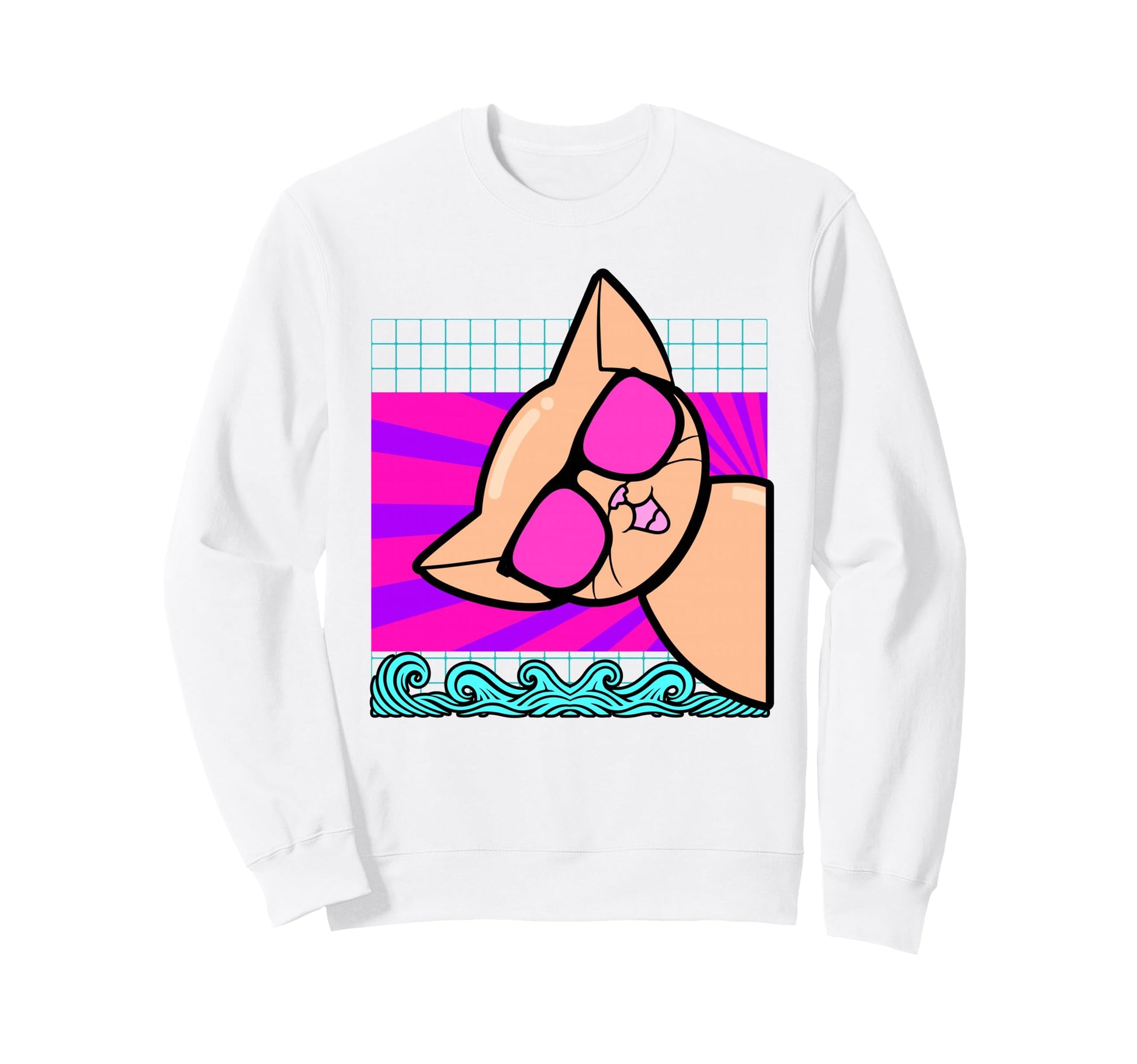 Aesthetic Vaporwave Outfits Cat Sweatshirt - Unique Graphic for Adults - T-Shirt, Sweatshirt, Hoodie