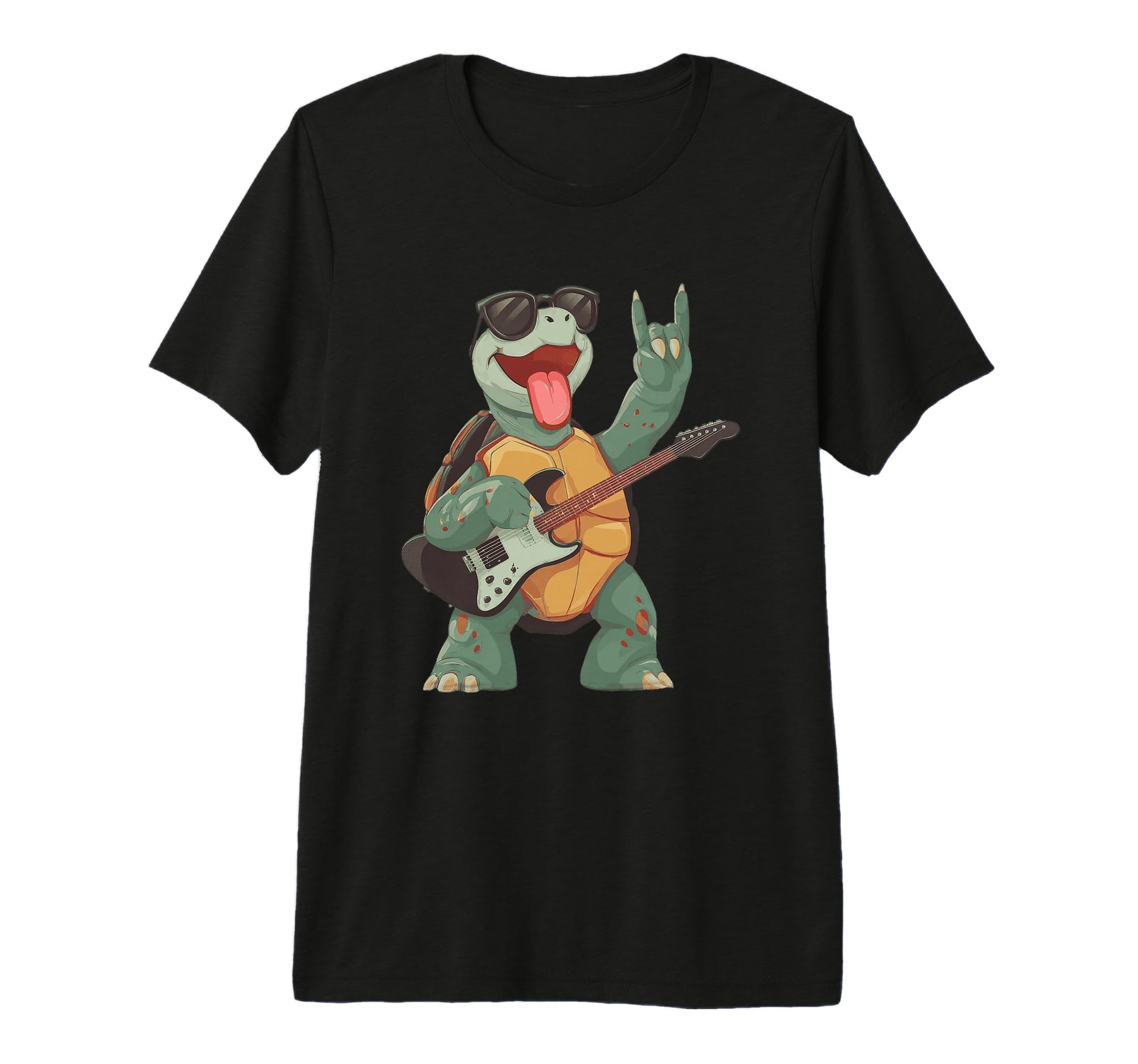 Funny Turtle Rock Guitarist Animal T-Shirt - Unique Graphic for Adults - T-Shirt, Sweatshirt, Hoodie