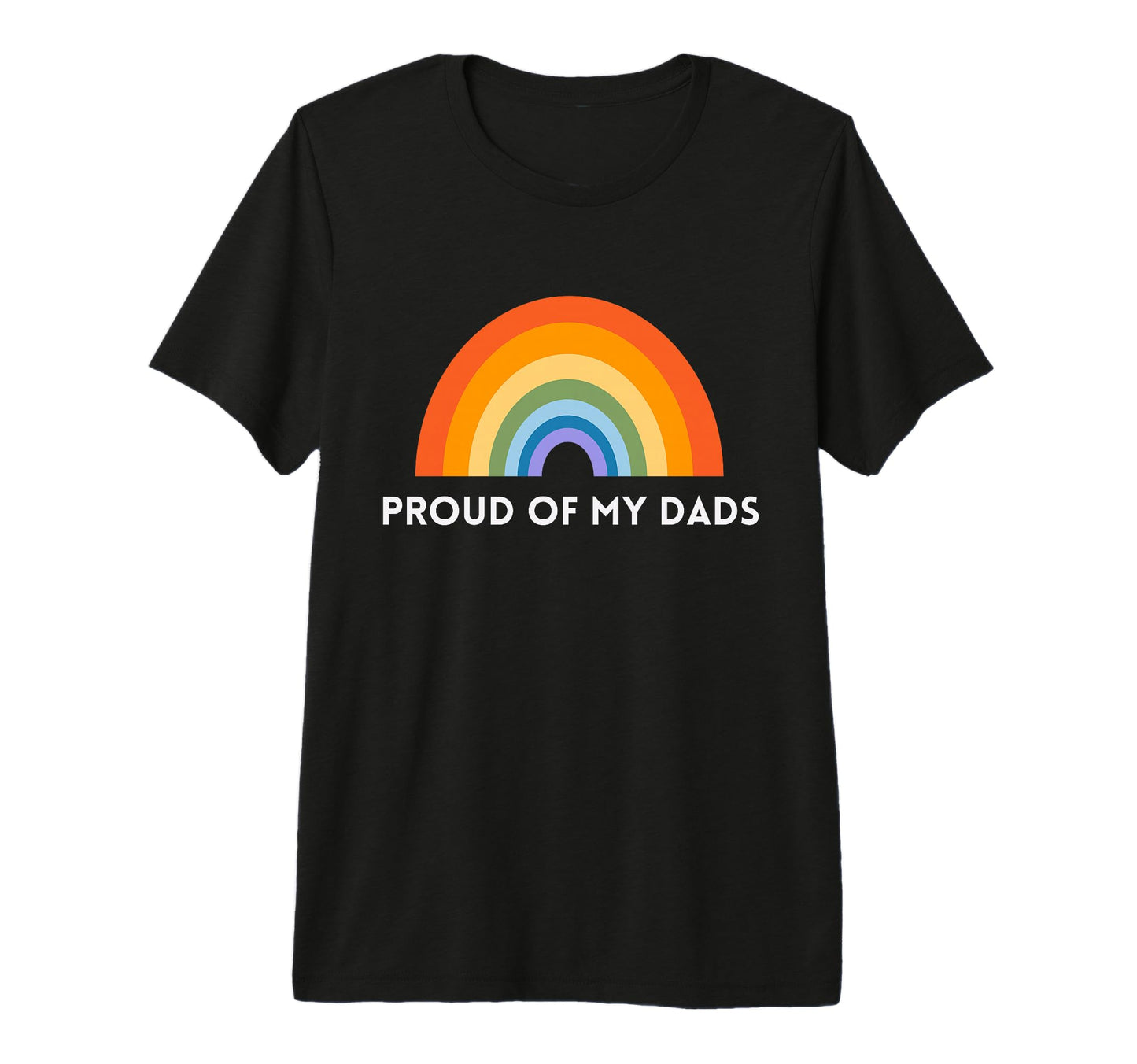Rainbow Gay Pride Proud My Dads Tri T-Shirt - Unique Graphic for Adults - T-Shirt, Sweatshirt, Hoodie