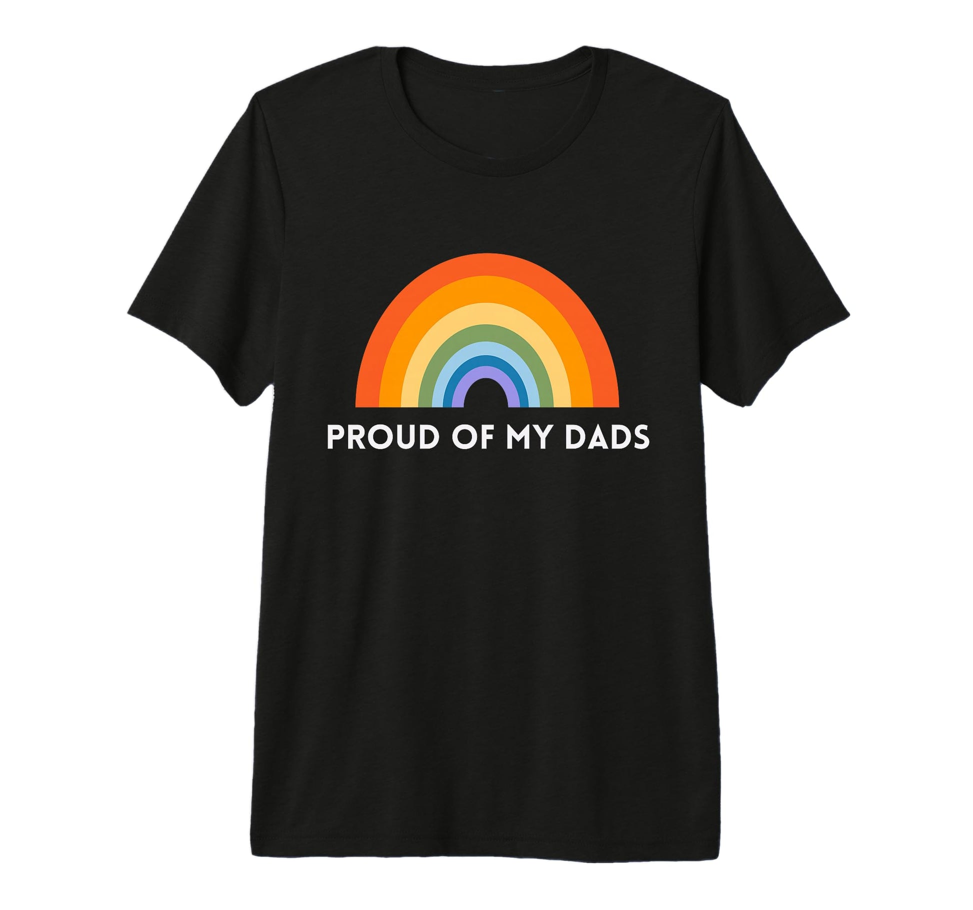 Rainbow Gay Pride Proud My Dads Tri T-Shirt - Unique Graphic for Adults - T-Shirt, Sweatshirt, Hoodie