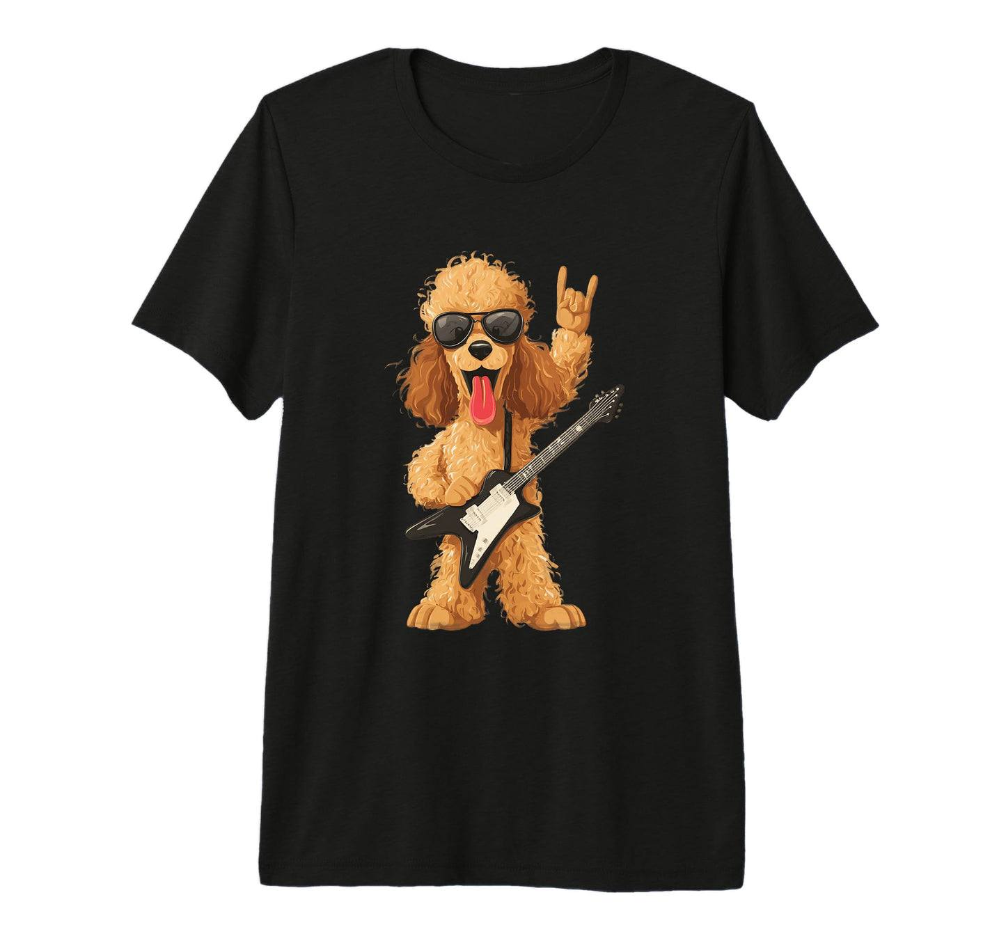 Rockstar Poodle Sunglasses Electric T-Shirt - Fun Novelty Design Men Women - T-Shirt, Sweatshirt, Hoodie