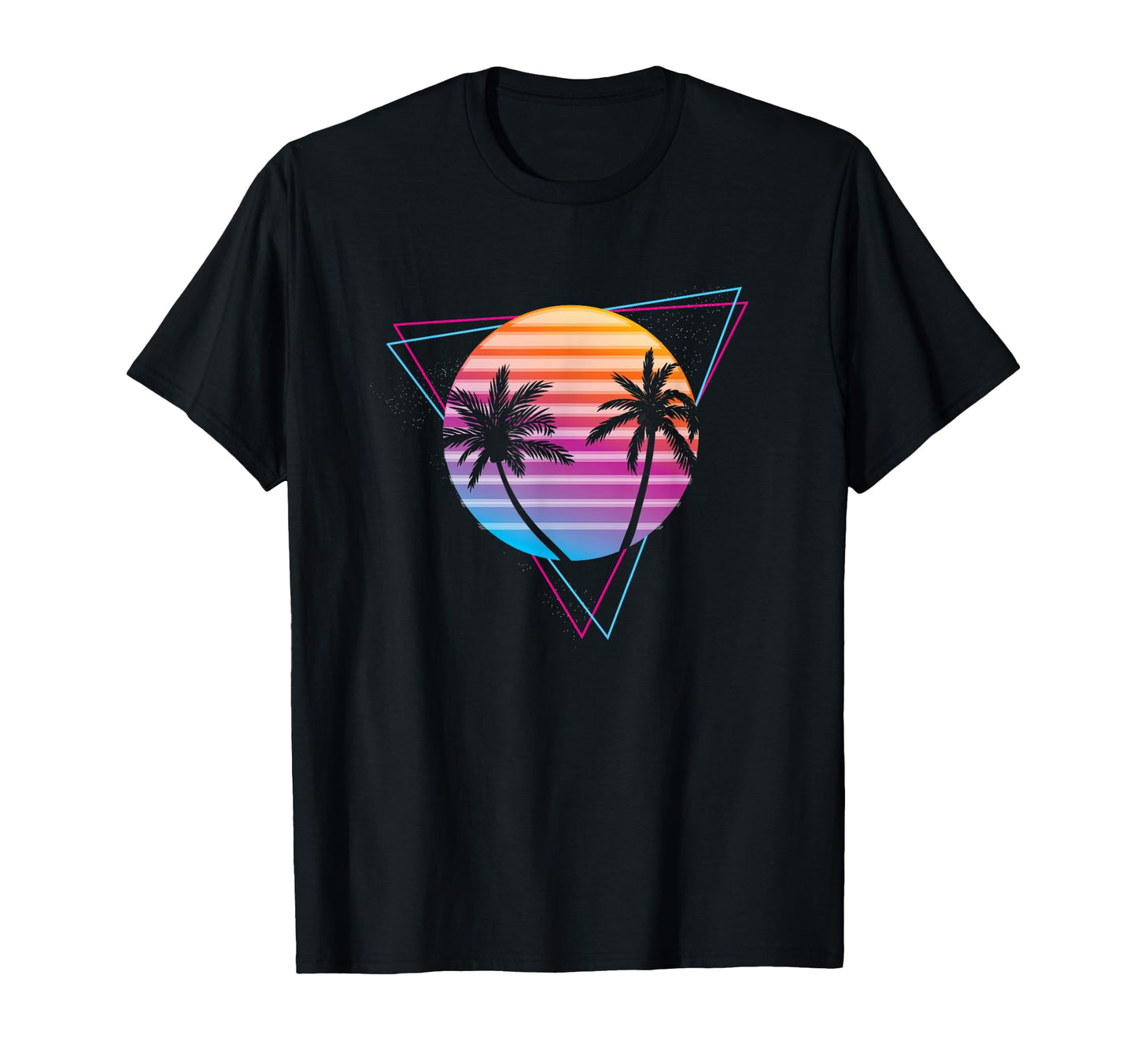 Palm Sunset 80S Vibe Retrowave T-Shirt - Streetwear Style for Adults - T-Shirt, Sweatshirt, Hoodie
