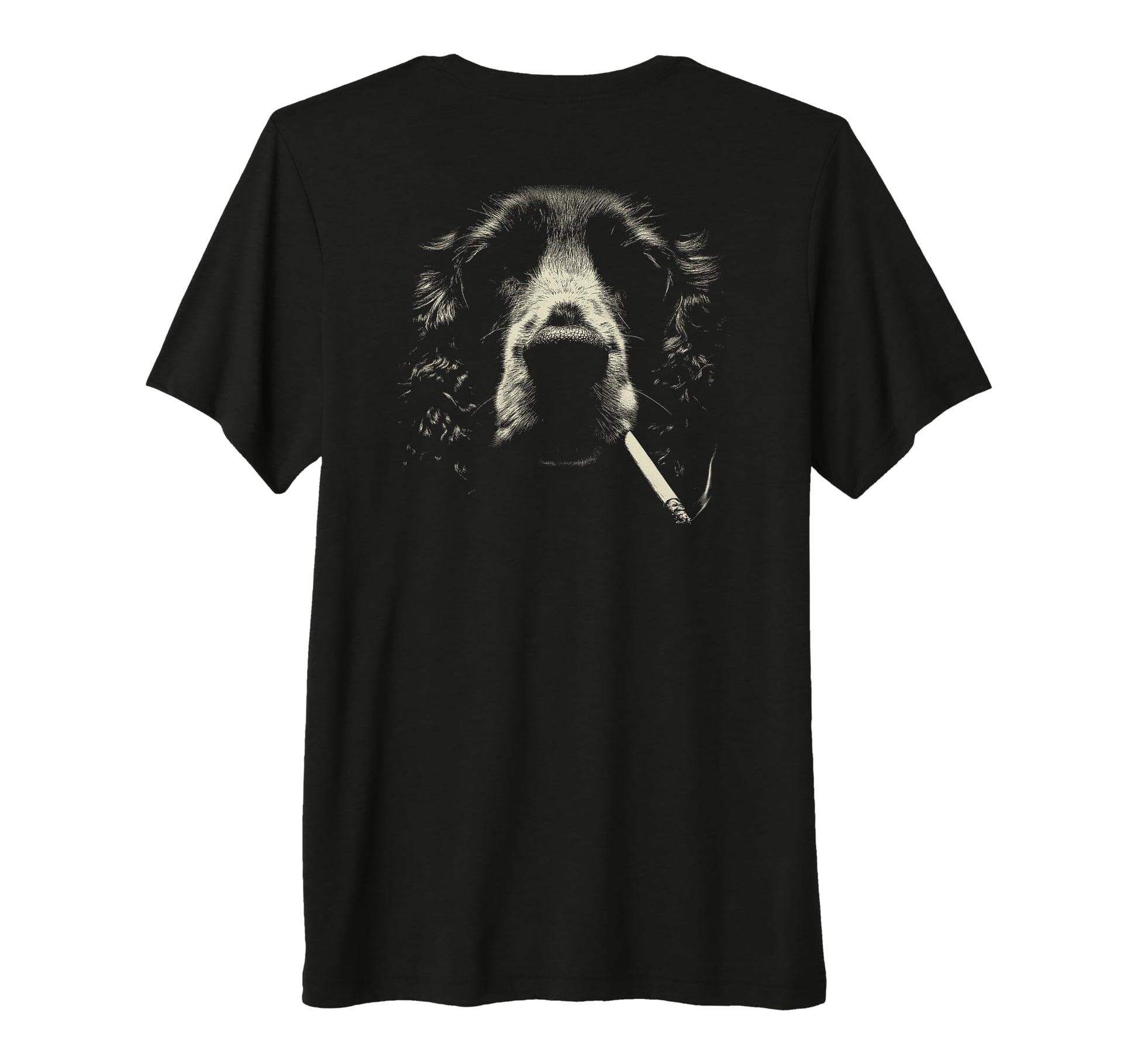 English Cocker Spaniel Smoking Cigarette T-Shirt - Minimalist Print Unisex - T-Shirt, Sweatshirt, Hoodie