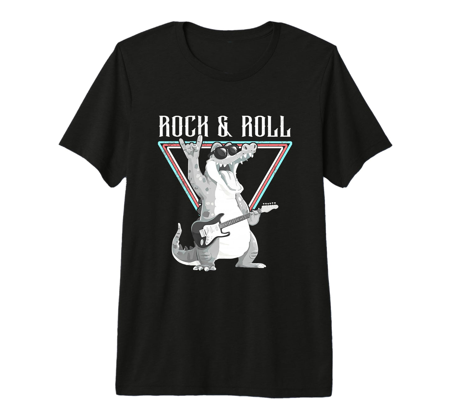 Rock Roll Alligator Guitar Fun T-Shirt - Fun Novelty Design Men Women - T-Shirt, Sweatshirt, Hoodie
