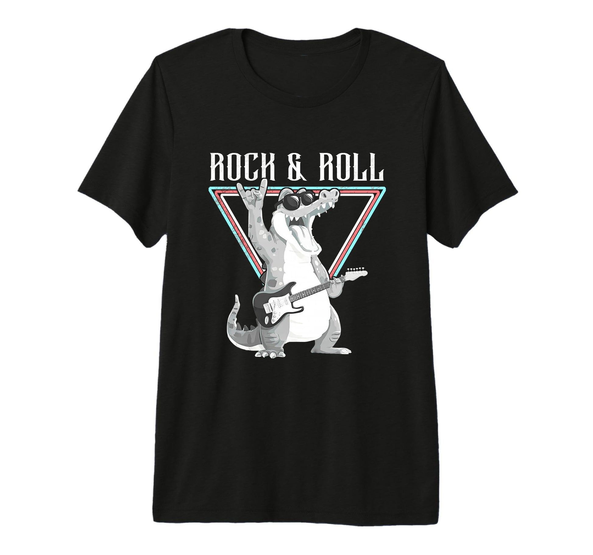Rock Roll Alligator Guitar Fun T-Shirt - Fun Novelty Design Men Women - T-Shirt, Sweatshirt, Hoodie