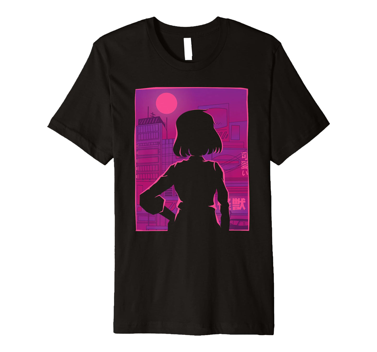 Cyberpunk City Anime Silhouette Urban T-Shirt - Trendy Graphic Unisex - T-Shirt, Sweatshirt, Hoodie