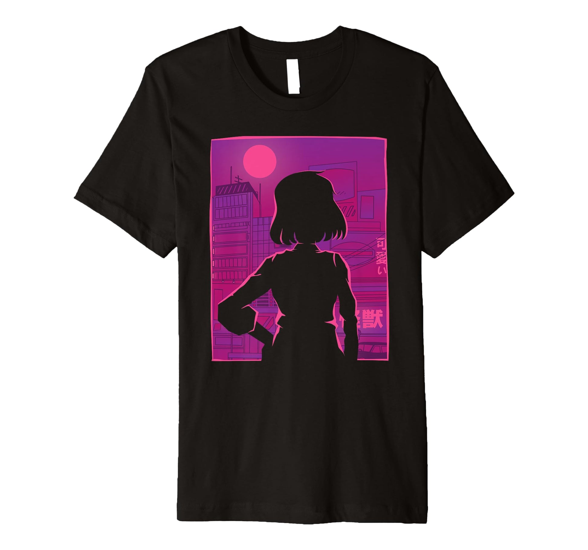 Cyberpunk City Anime Silhouette Urban T-Shirt - Trendy Graphic Unisex - T-Shirt, Sweatshirt, Hoodie