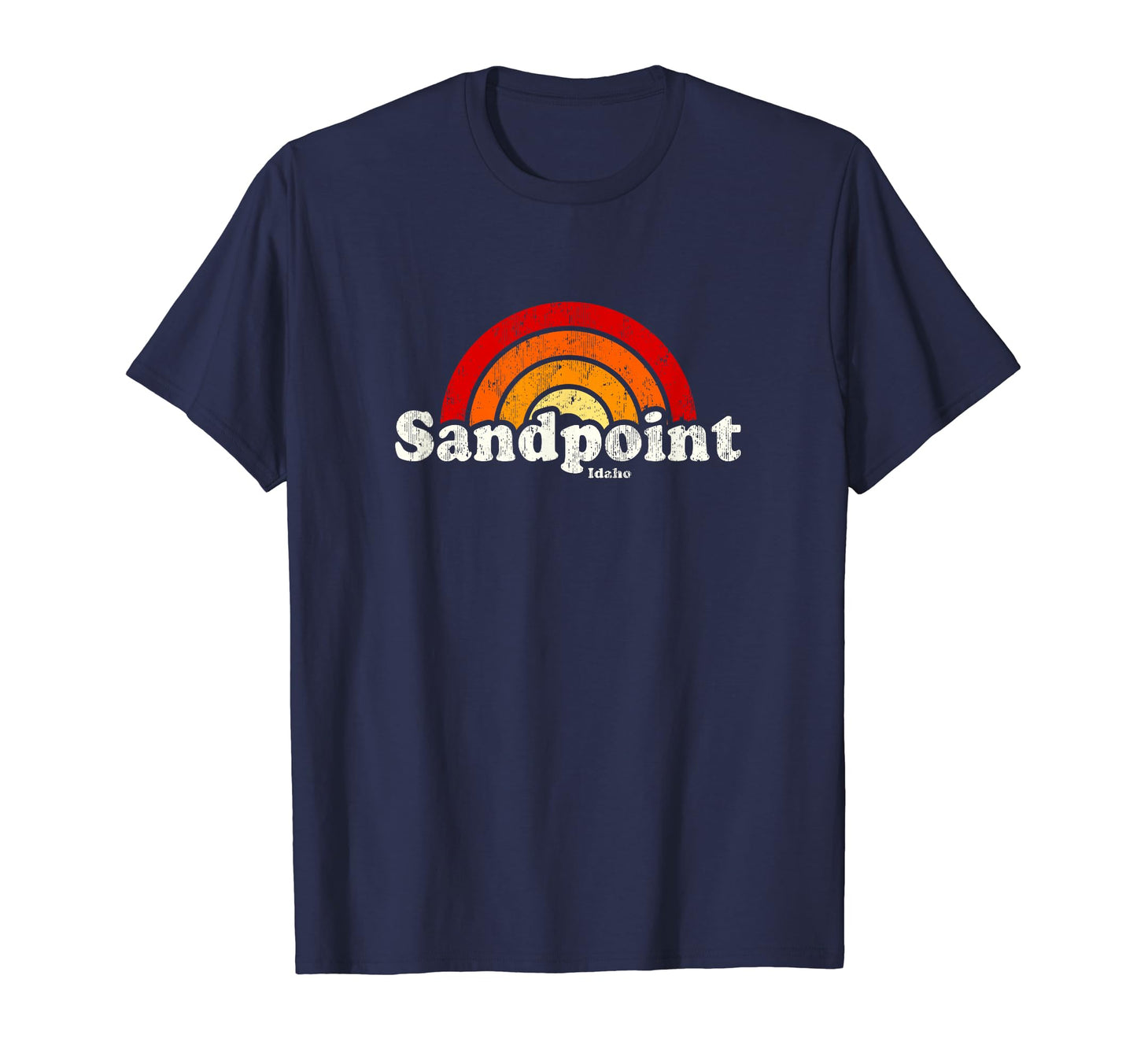 Sandpoint Idaho Id 70S Rainbow T-Shirt - Casual Everyday Wear Unisex - T-Shirt, Sweatshirt, Hoodie