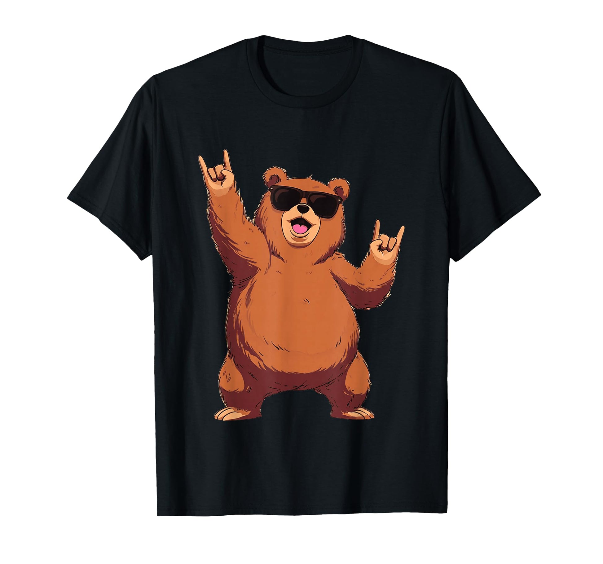 Bear Rock And Roll Funny Animal T-Shirt - Trendy Graphic for Adults - T-Shirt, Sweatshirt, Hoodie