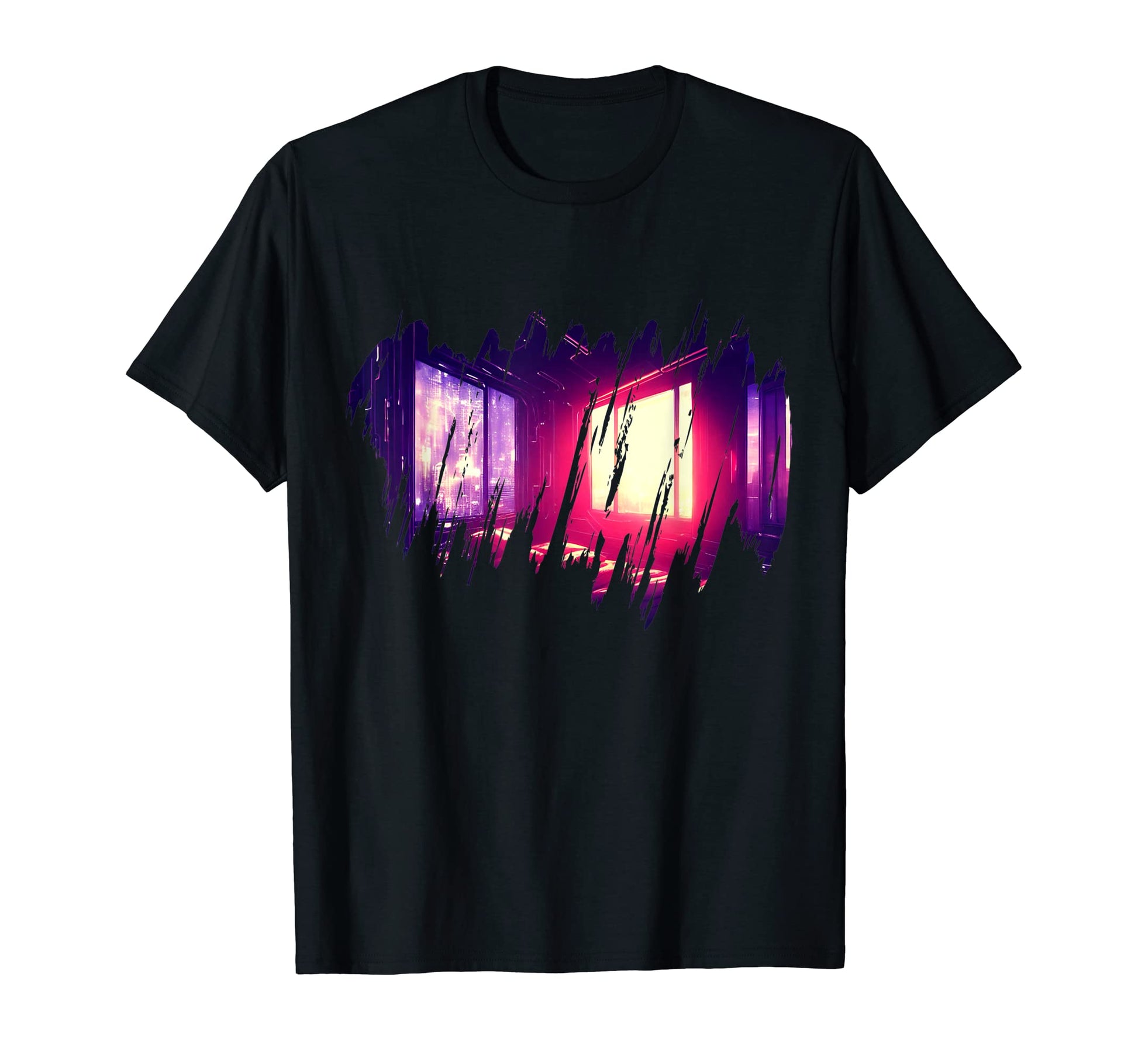 Vaporwave Aesthetic Sunrise City T-Shirt - Graphic Print for Adults - T-Shirt, Sweatshirt, Hoodie