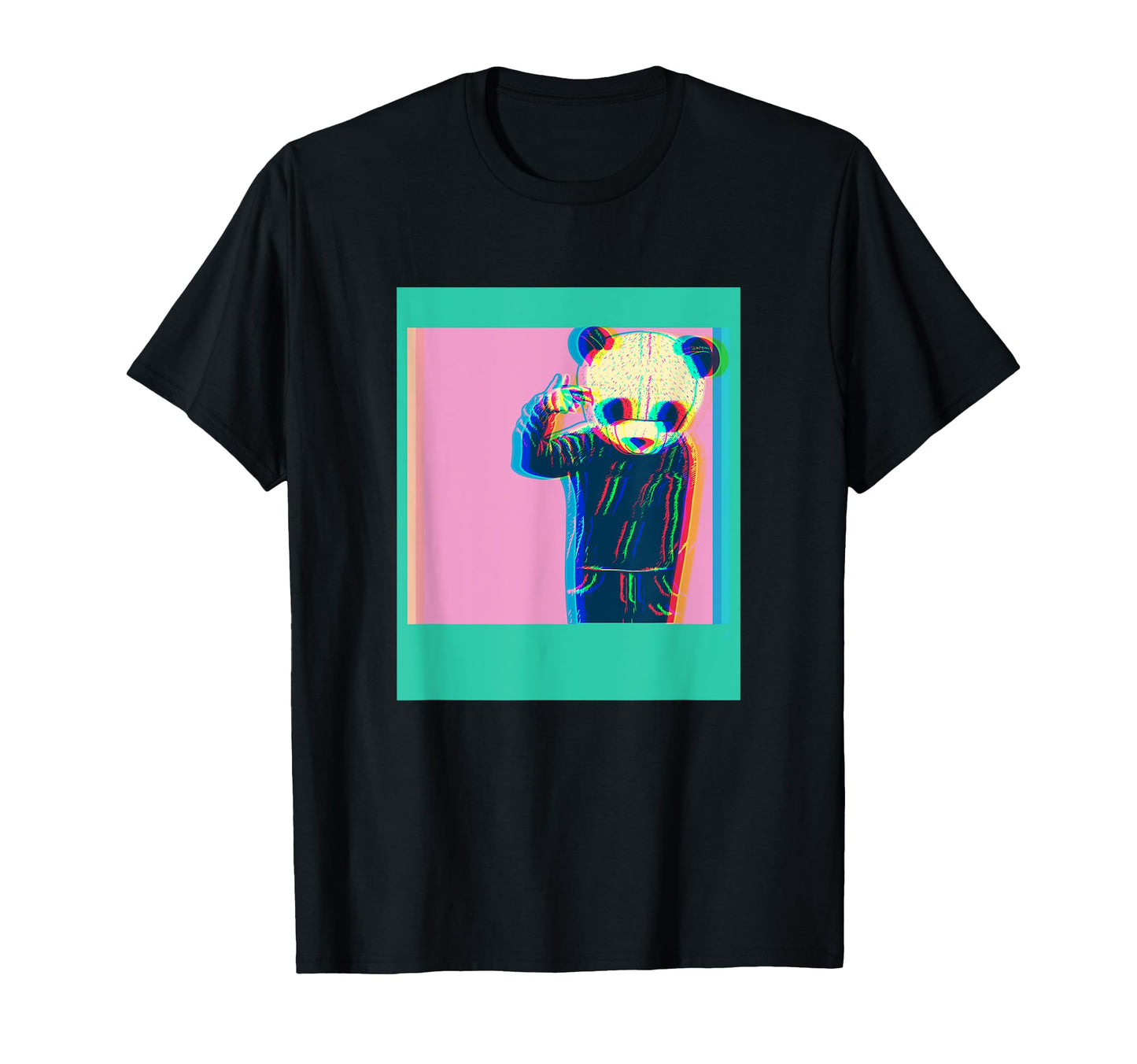 Vaporwave Panda Aesthetic Glitch T-Shirt - Graphic Print Men Women - T-Shirt, Sweatshirt, Hoodie
