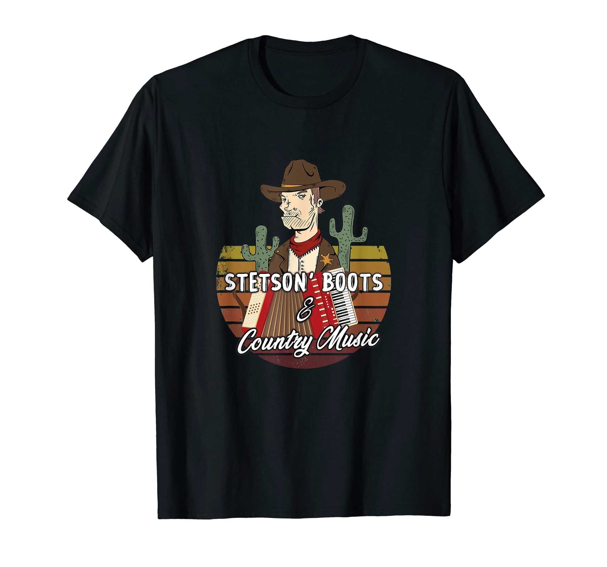 Country Music Cowboy Stetson Hat T-Shirt - Novelty Apparel Unisex - T-Shirt, Sweatshirt, Hoodie