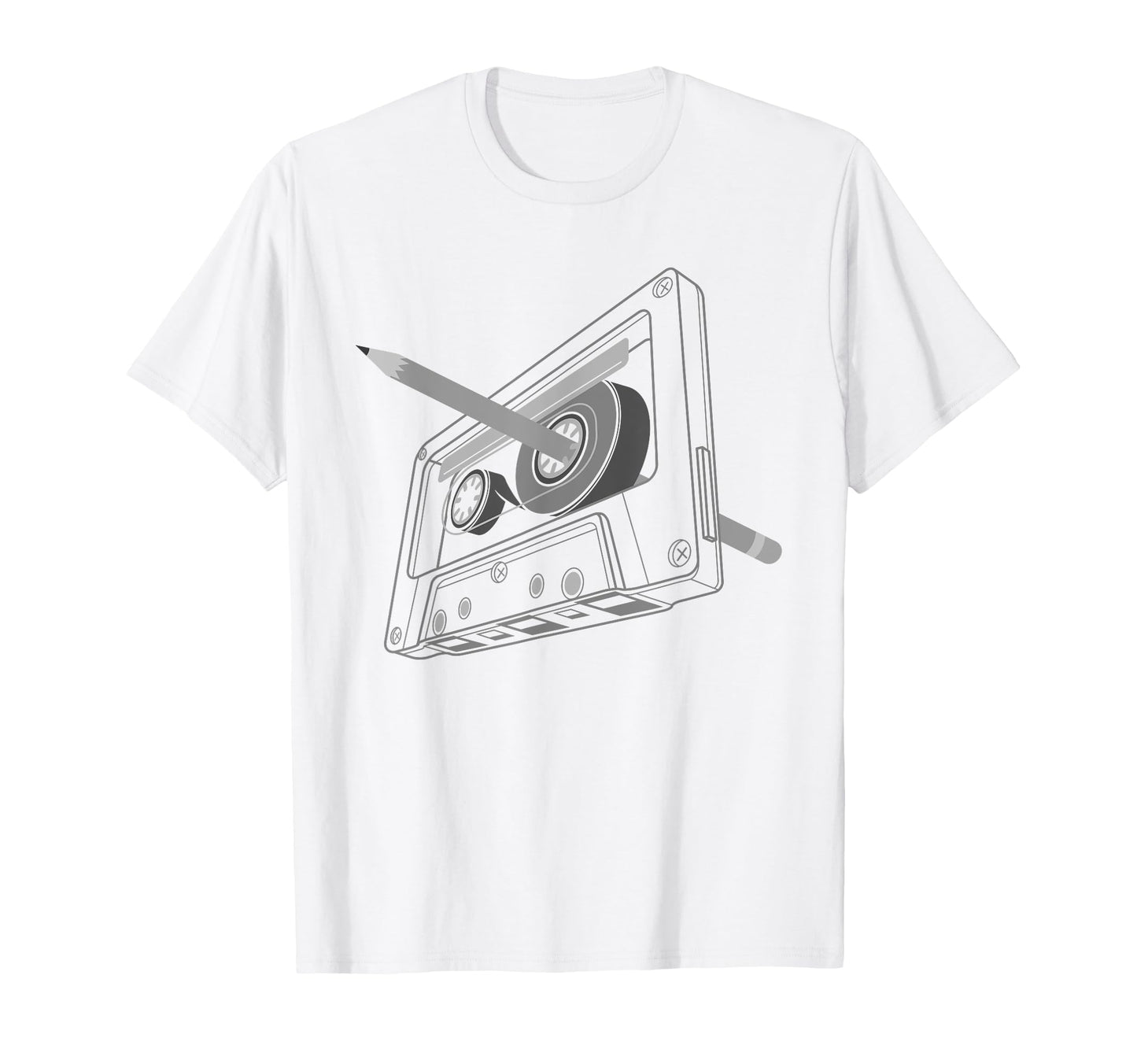 Rewind Funny 80S 90S Cassette Pencil Gift T-Shirt - Trendy Graphic Unisex - T-Shirt, Sweatshirt, Hoodie