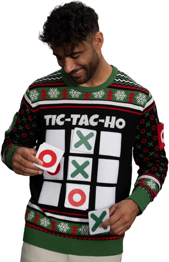 Tic Tac Ho Festive Gamewear Ugly Christmas Sweater - Holiday Gift product image 2