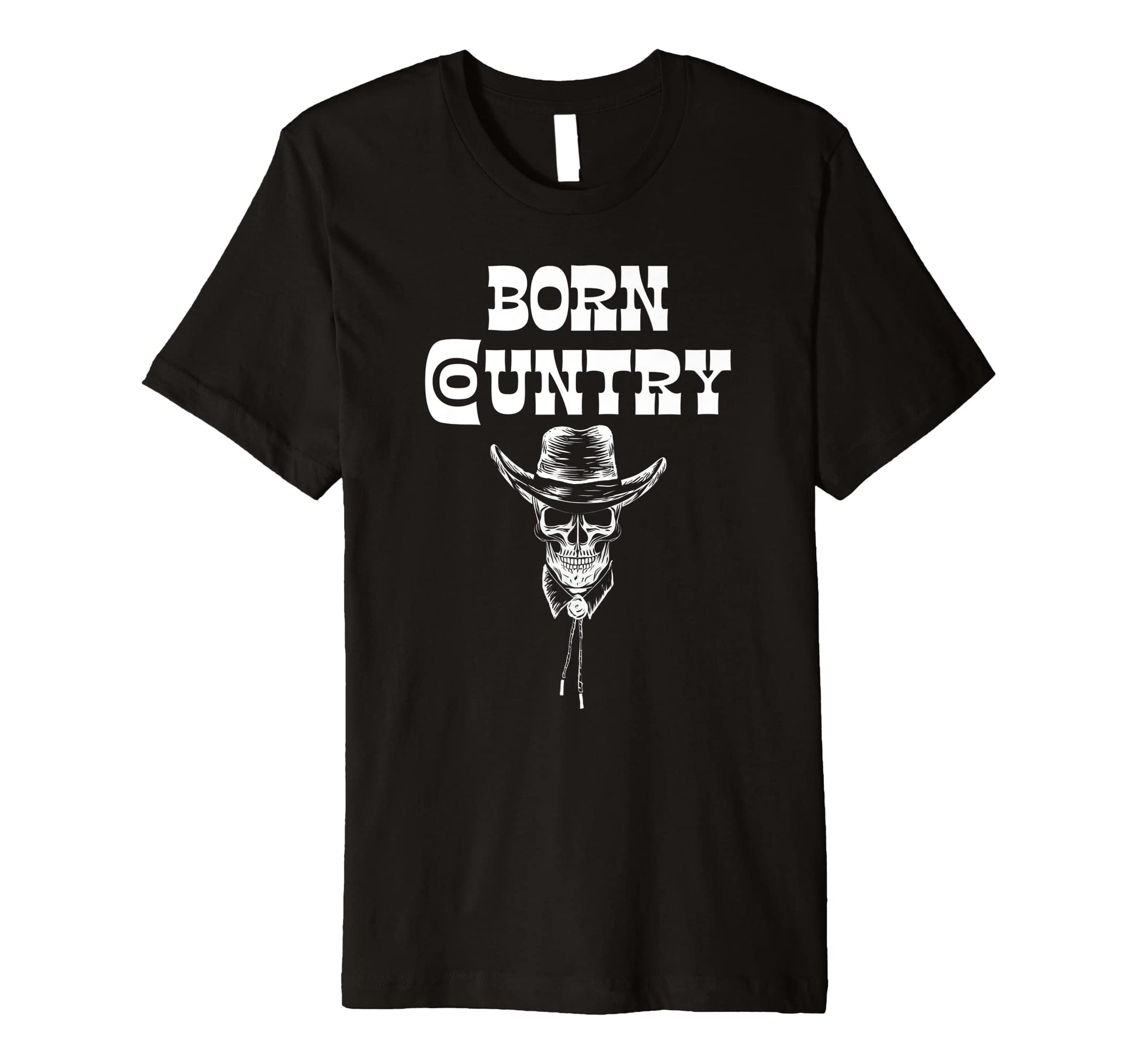 Born Country Western Skull Cowboy T-Shirt - Custom Art Print Unisex - T-Shirt, Sweatshirt, Hoodie