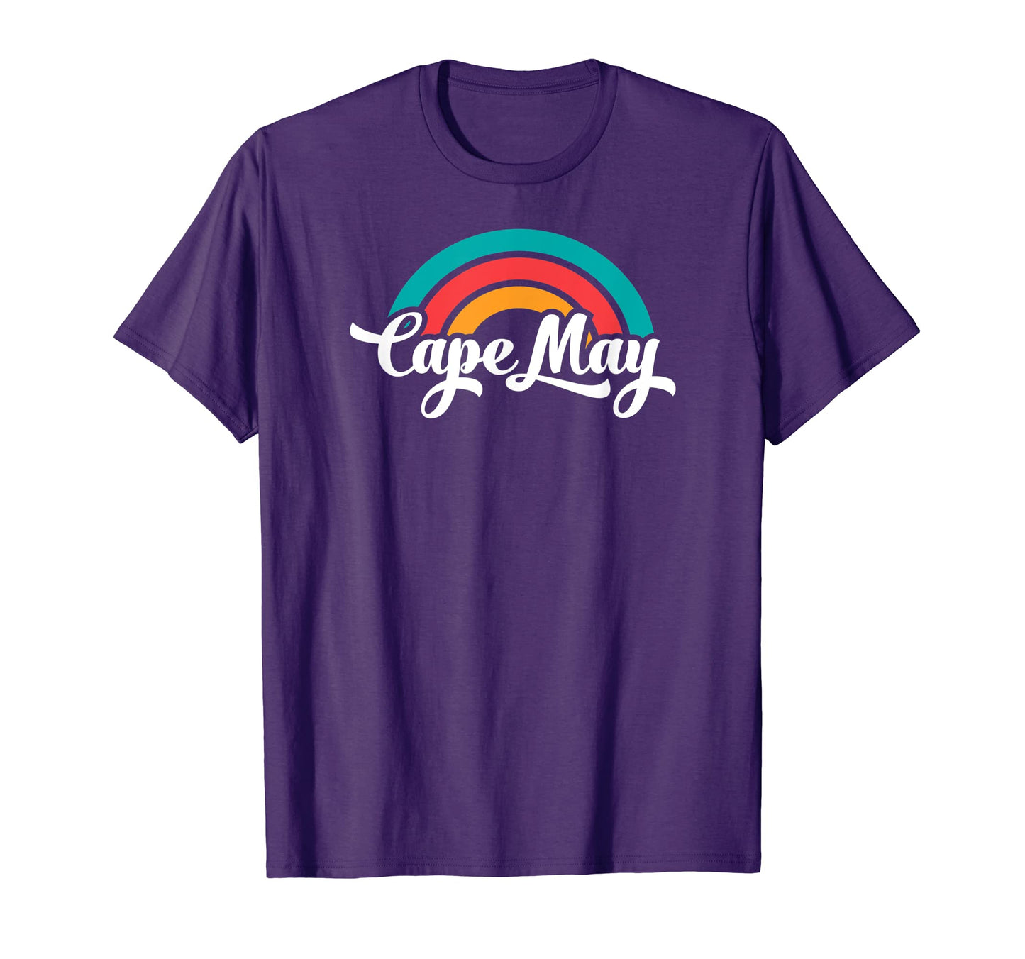 Cape May Nj Script Rainbow T-Shirt - Custom Art Print for Adults - T-Shirt, Sweatshirt, Hoodie