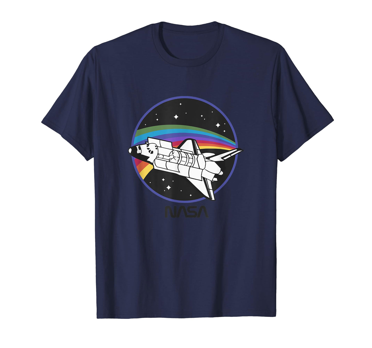 Nasa Space Shuttle Rainbow Color Badge T-Shirt - Fun Novelty Design Unisex - T-Shirt, Sweatshirt, Hoodie