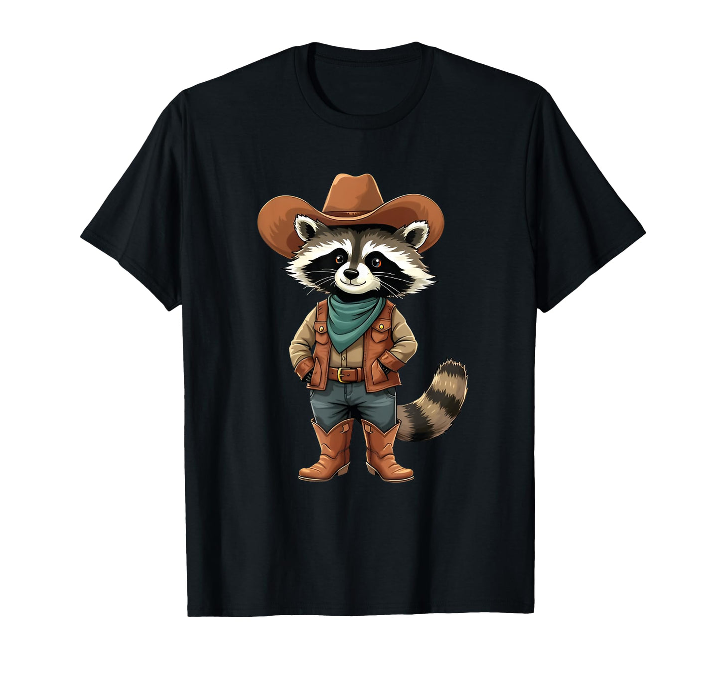 Raccoon Cowboy Cowgirl Western Country T-Shirt - Trendy Graphic for Adults - T-Shirt, Sweatshirt, Hoodie