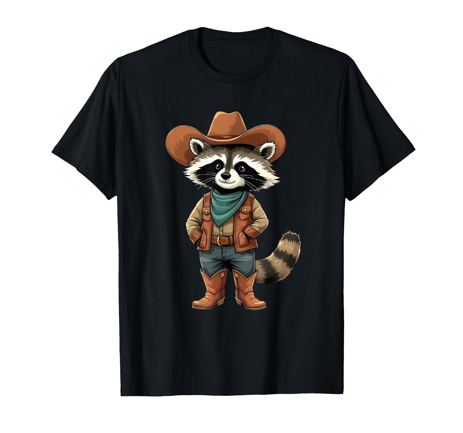 Raccoon Cowboy Cowgirl Western Country T-Shirt - Trendy Graphic for Adults - T-Shirt, Sweatshirt, Hoodie