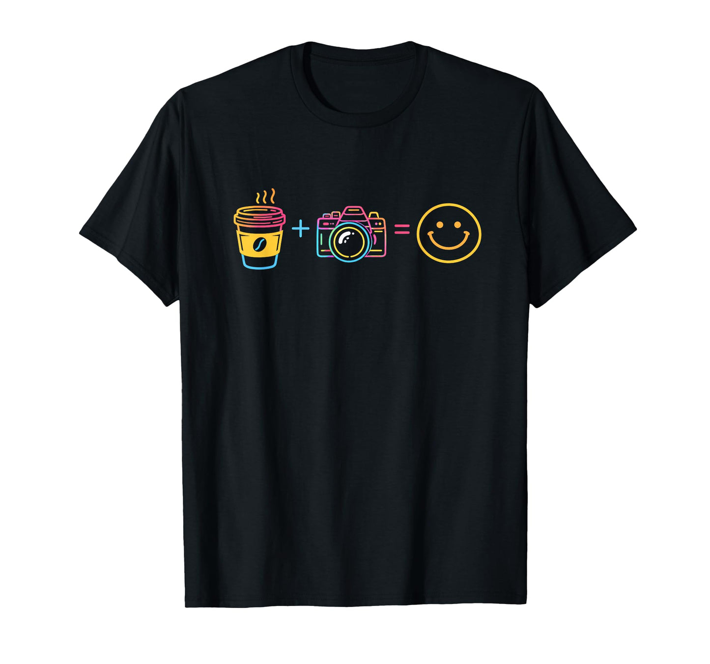 Photographer Funny Coffee N Camera T-Shirt - Fun Novelty Design Unisex - T-Shirt, Sweatshirt, Hoodie