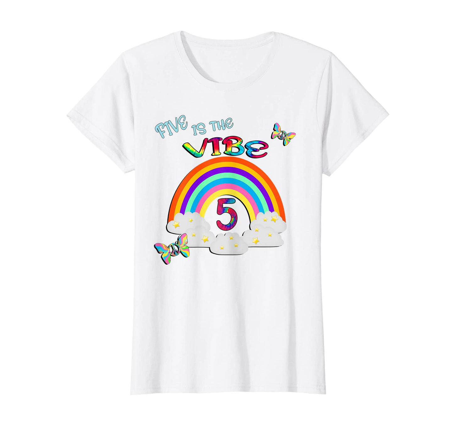 5Th Birthday Rainbows Five Birthday T-Shirt - Fun Novelty Design Unisex - T-Shirt, Sweatshirt, Hoodie