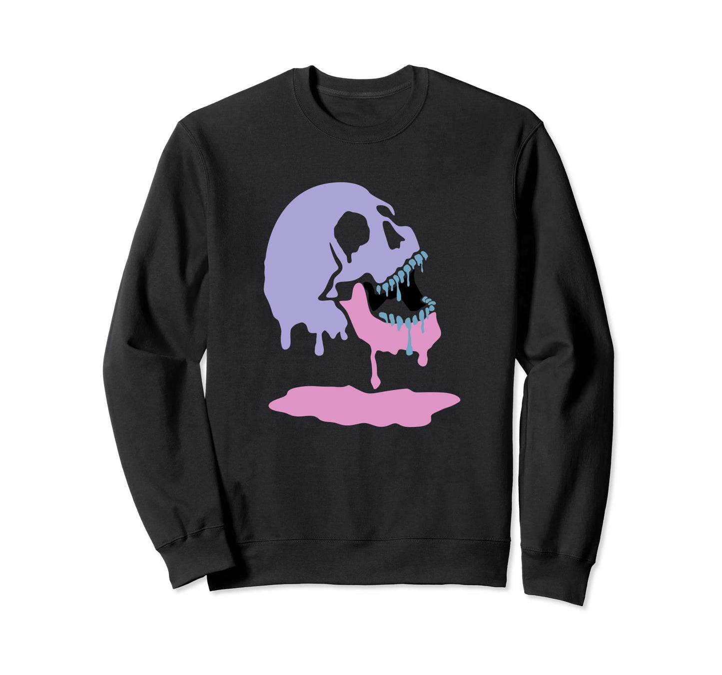 Melting Skull Face Aesthetic Sweatshirt - Casual Everyday Wear Men Women - T-Shirt, Sweatshirt, Hoodie