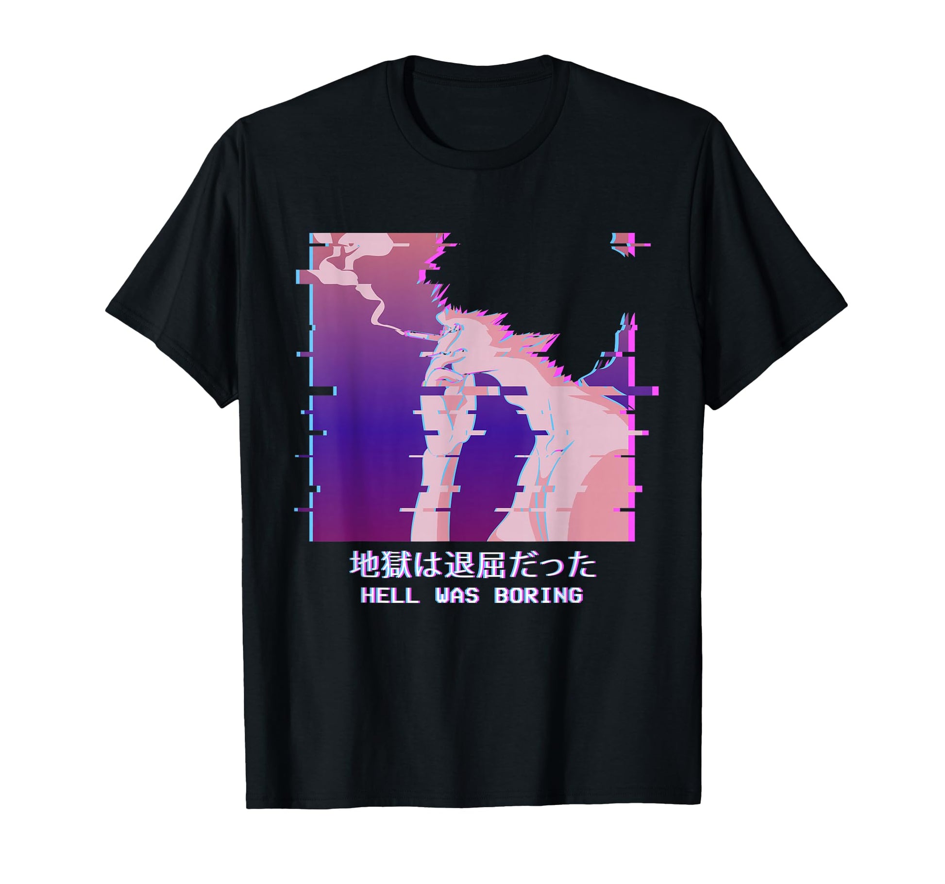 Hell Was Boring Lofi Anime Vaporwave T-Shirt - Unique Graphic for Adults - T-Shirt, Sweatshirt, Hoodie