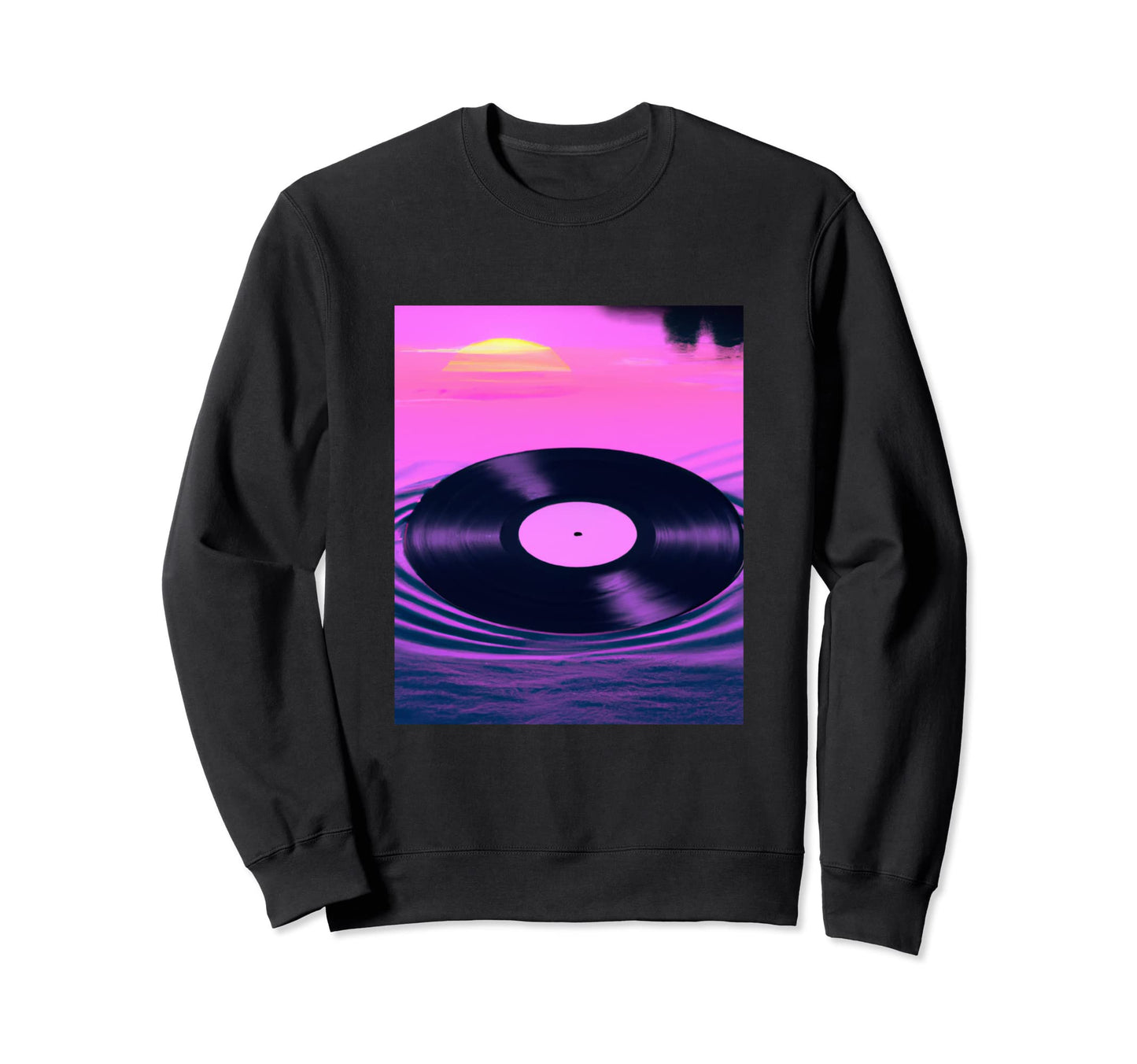 Vaporwave Vinyl Record Synthwave Sweatshirt - Novelty Apparel Men Women - T-Shirt, Sweatshirt, Hoodie