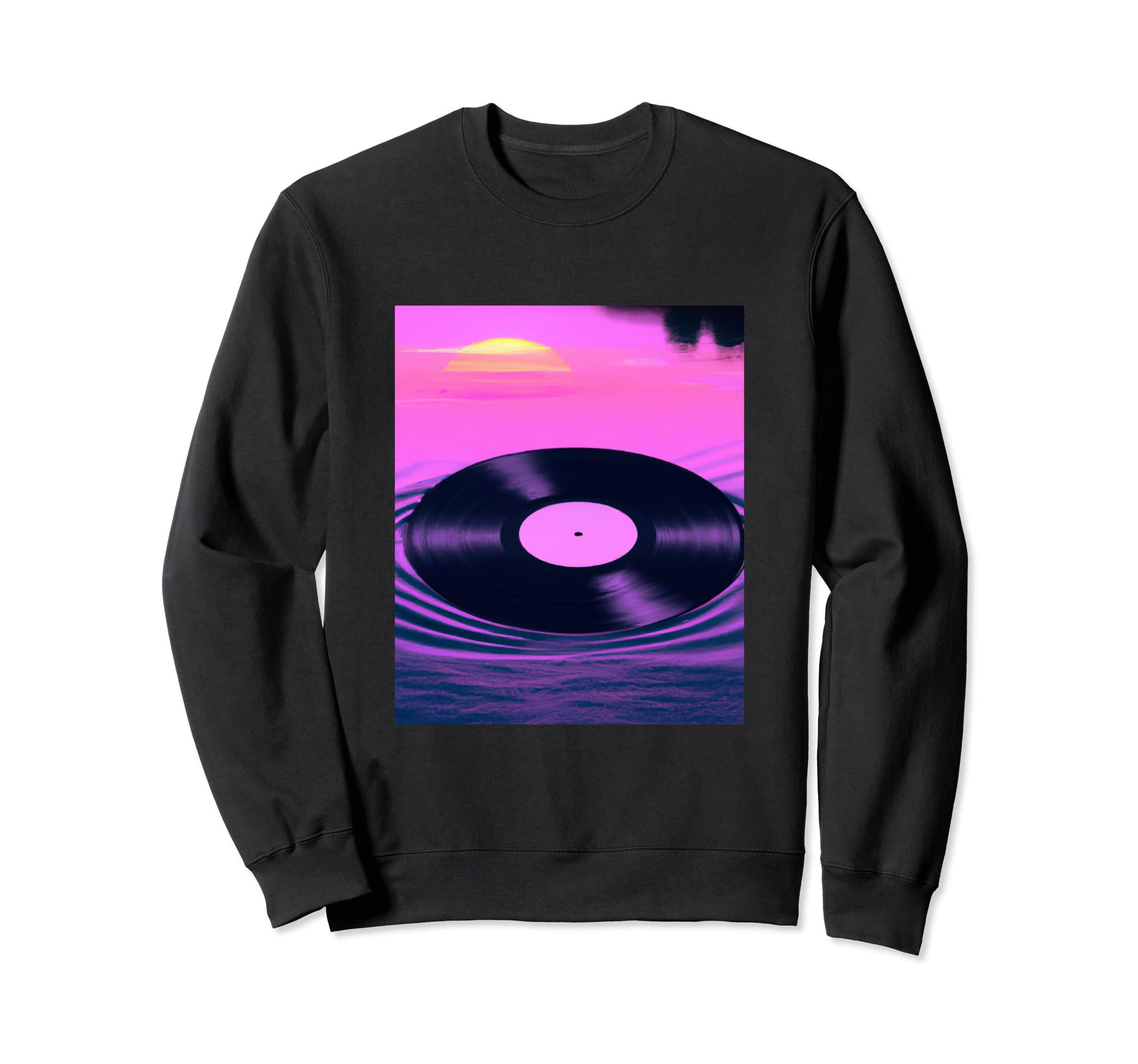 Vaporwave Vinyl Record Synthwave Sweatshirt - Novelty Apparel Men Women - T-Shirt, Sweatshirt, Hoodie
