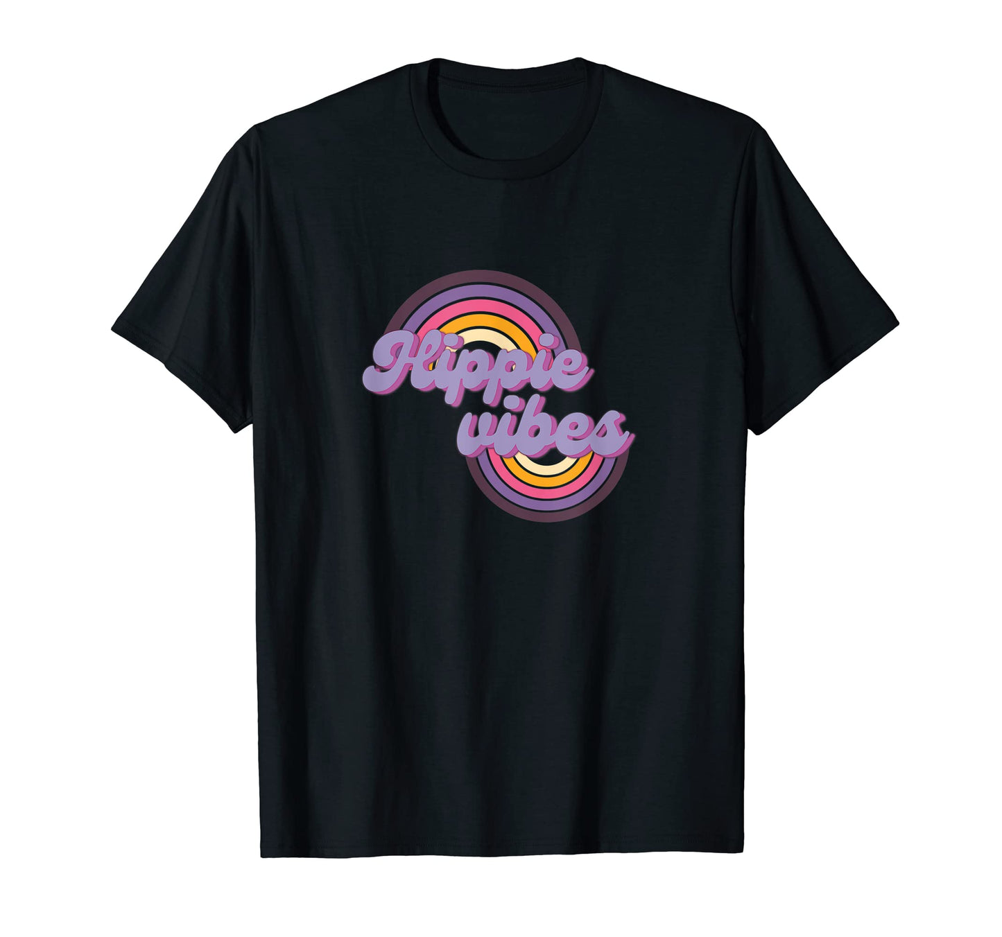 Hippie Vibes Rainbow T-Shirt - Custom Art Print for Adults - T-Shirt, Sweatshirt, Hoodie