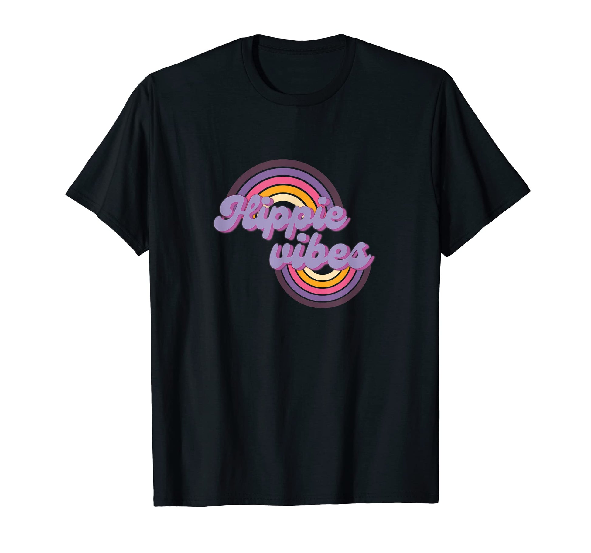 Hippie Vibes Rainbow T-Shirt - Custom Art Print for Adults - T-Shirt, Sweatshirt, Hoodie
