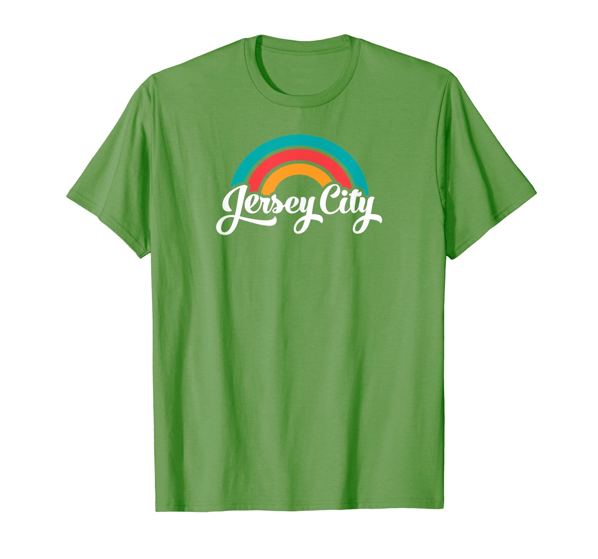 Jersey City Nj Script Rainbow T-Shirt - Trendy Graphic Unisex - T-Shirt, Sweatshirt, Hoodie