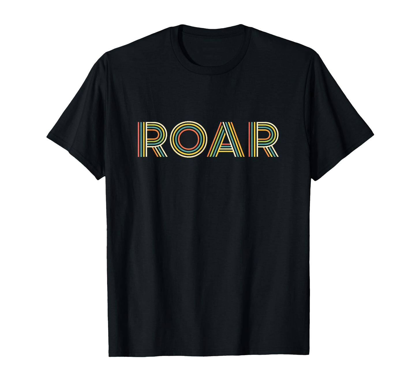 Expressive Roar Striped Typography T-Shirt - Fun Novelty Design for Adults - T-Shirt, Sweatshirt, Hoodie
