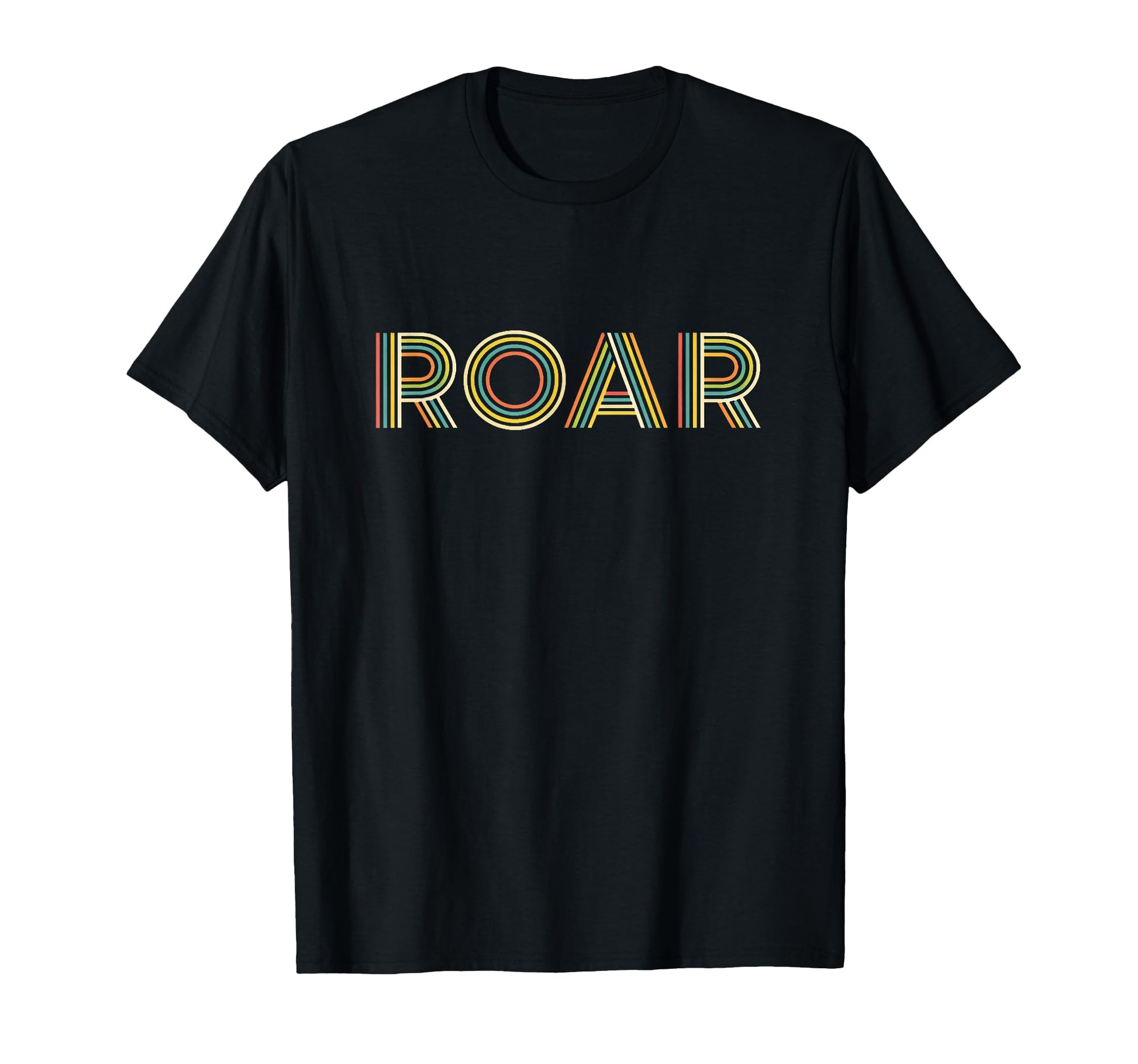 Expressive Roar Striped Typography T-Shirt - Fun Novelty Design for Adults - T-Shirt, Sweatshirt, Hoodie