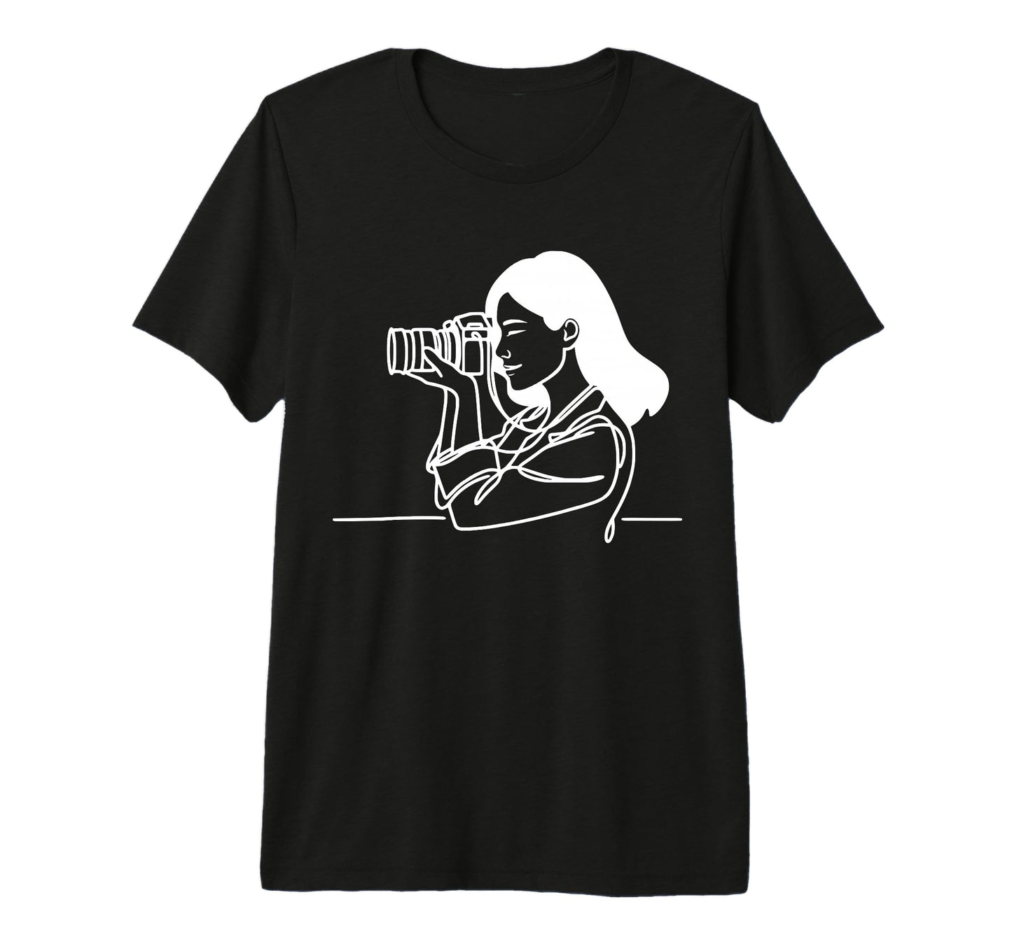 Camera Line Art Photography Tri Blend T-Shirt - Novelty Apparel Unisex - T-Shirt, Sweatshirt, Hoodie